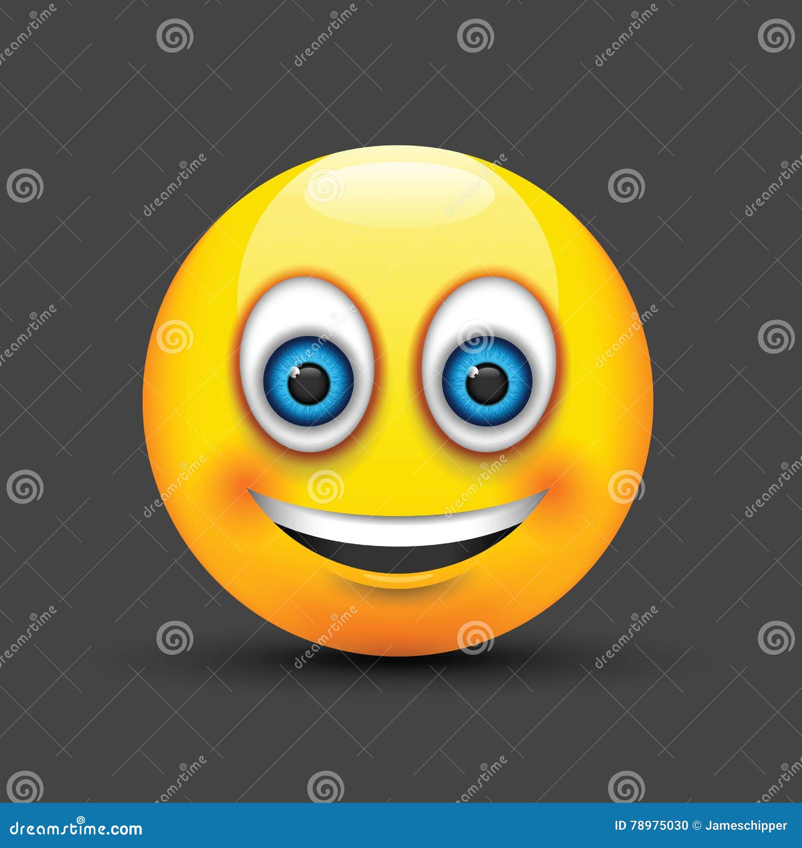 Smiling Emoji Big Brown Eyes Stock Vector Illustration of embarrassed