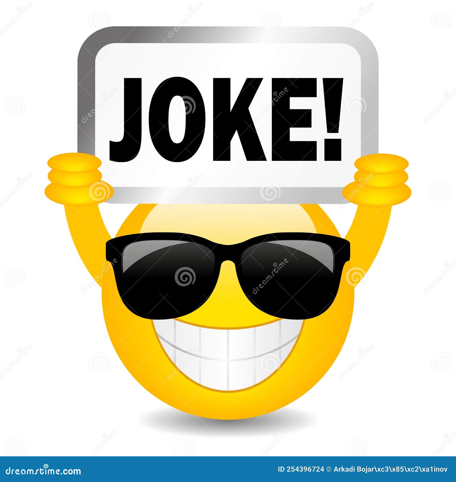 Smiling Emoji with Joke Sign, Vector Cartoon Stock Vector - Illustration of  feel, comic: 254396724