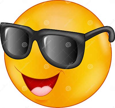 Smiling Emoticon Wearing Sunglasses Giving Thumb Up Stock Vector ...