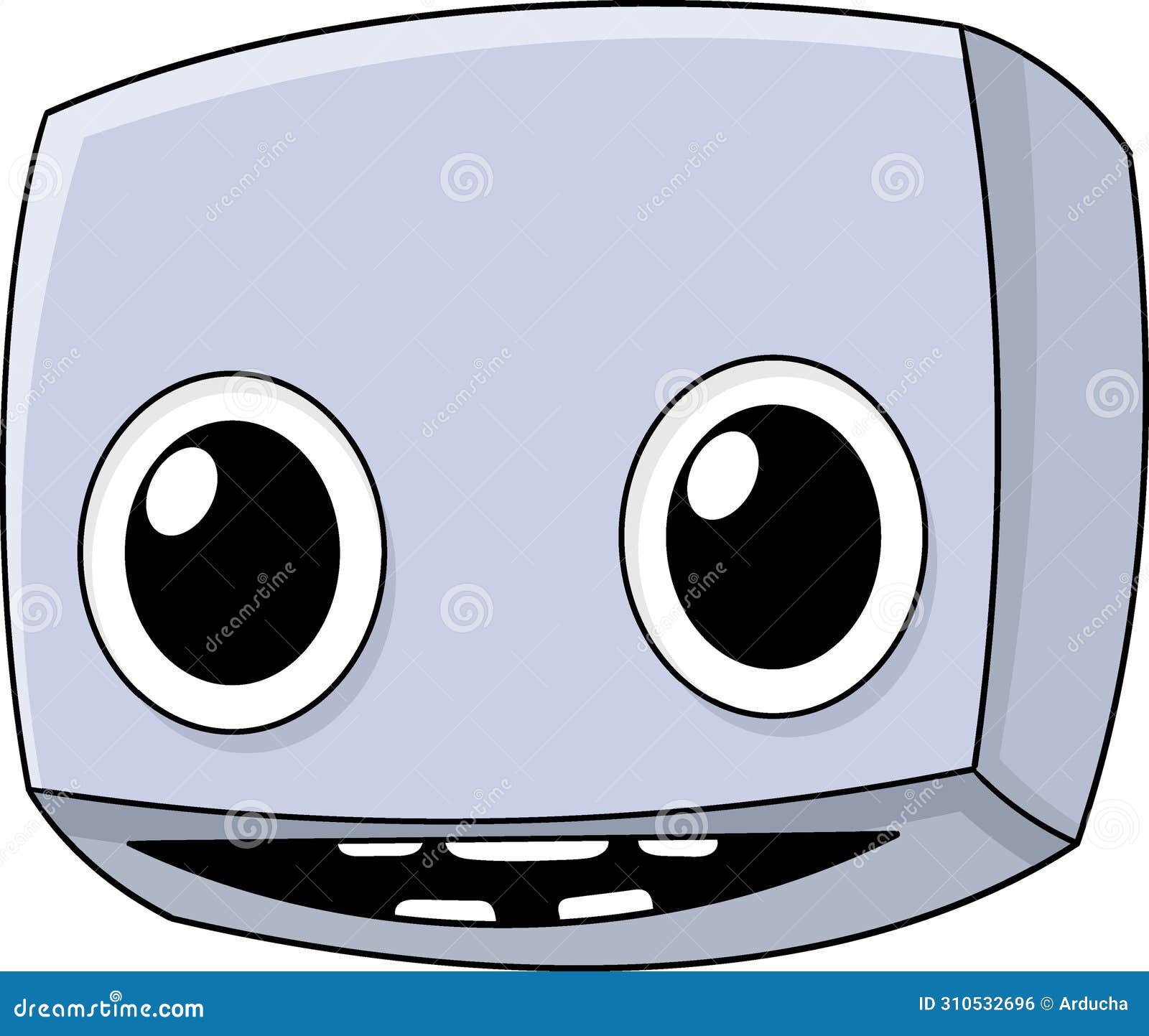 Smiling Face Box Head Cartoon Logo Stock Illustration Illustration of