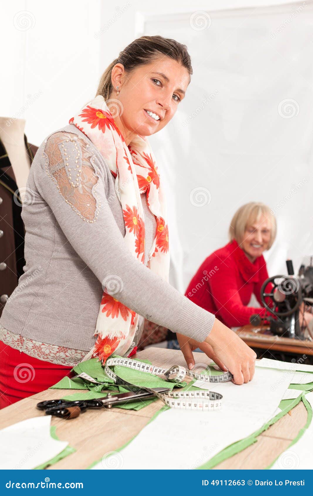 Smiling Female Dressmakers stock image. Image of cheerful - 49112663