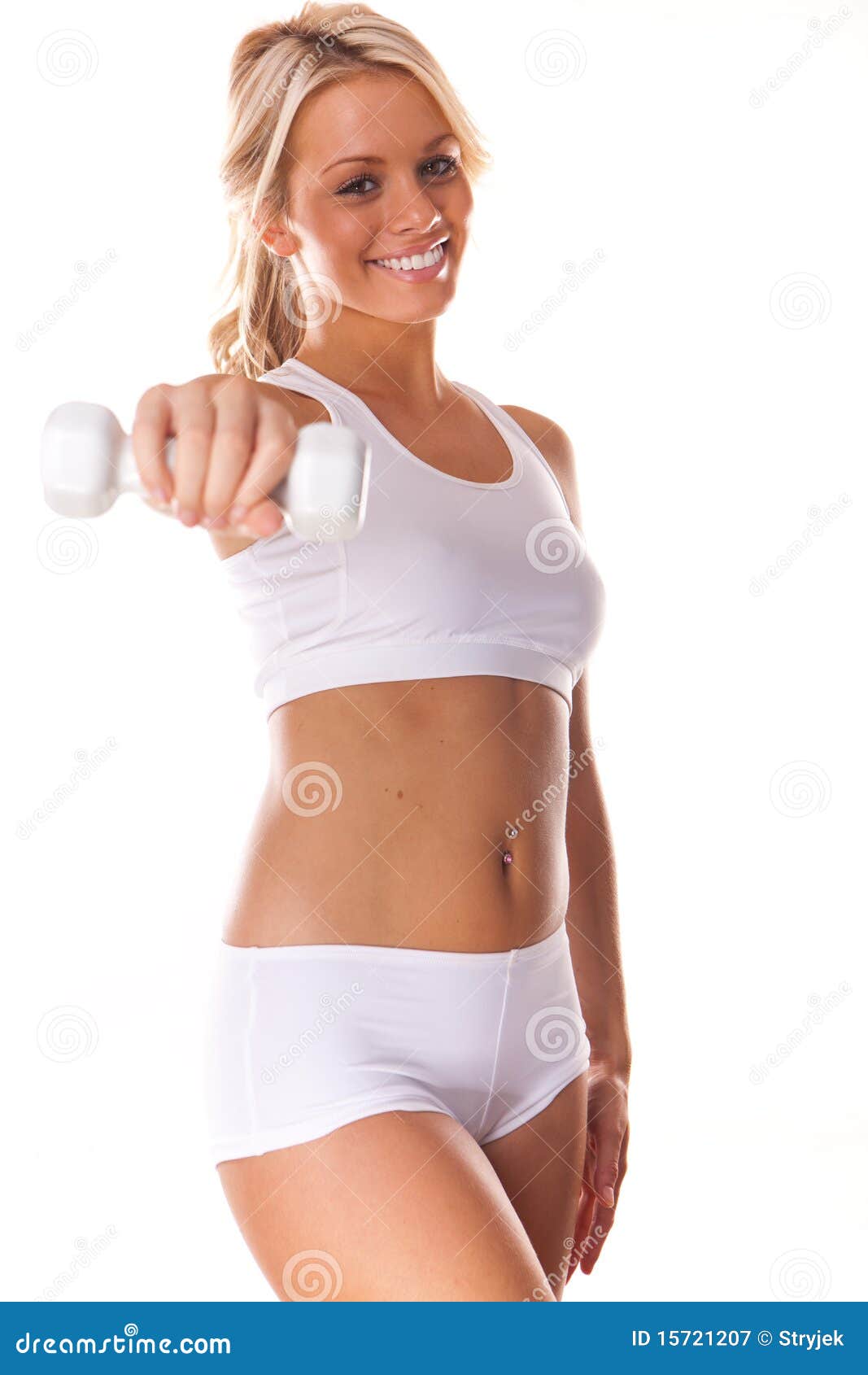 Woman Body Beauty, Model Girl Fitness Exercise In White Underwear