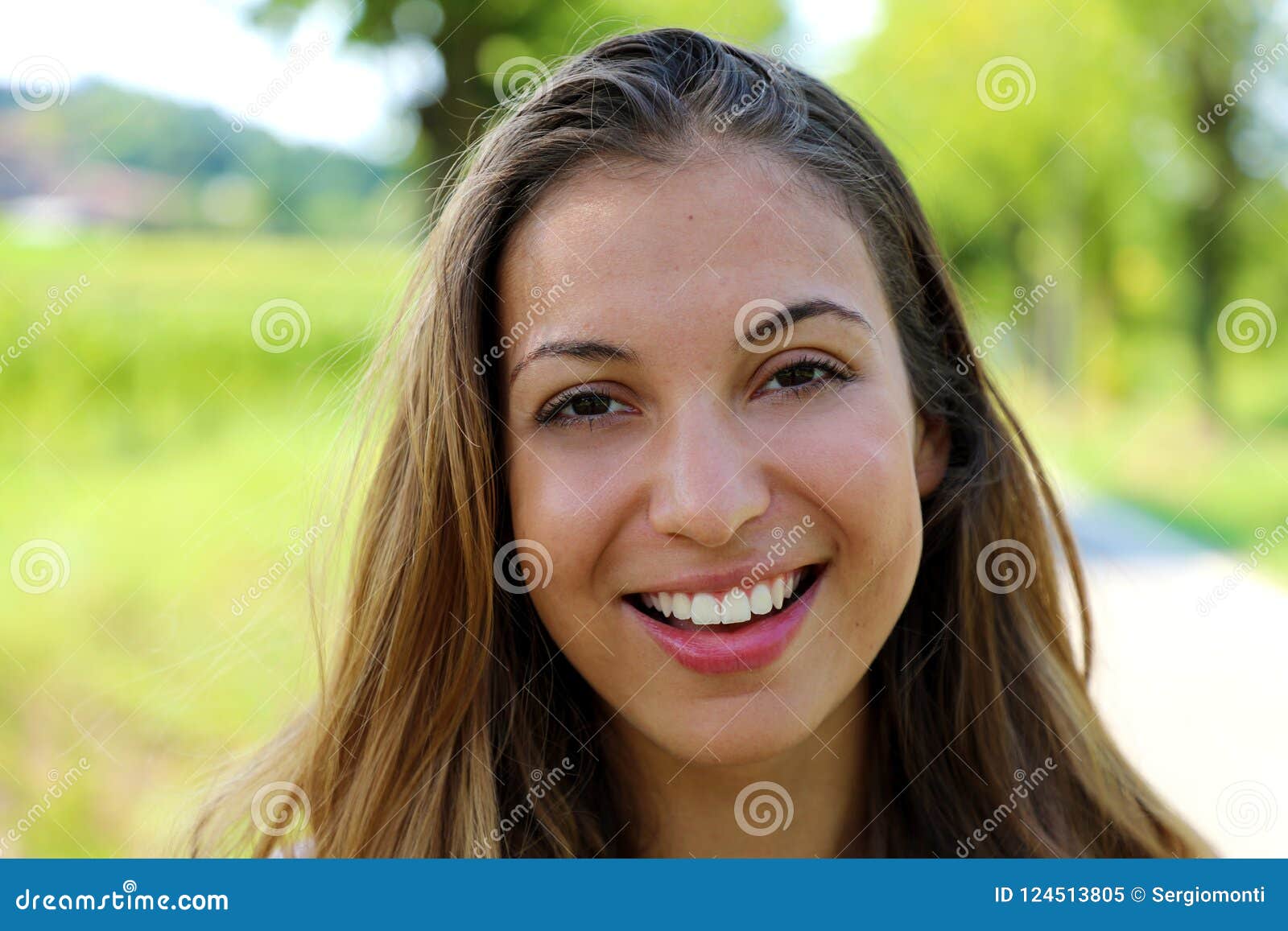 Smiling Fitness Woman Outdoor Standing In Street And Looks At Camera Stock Image Image Of