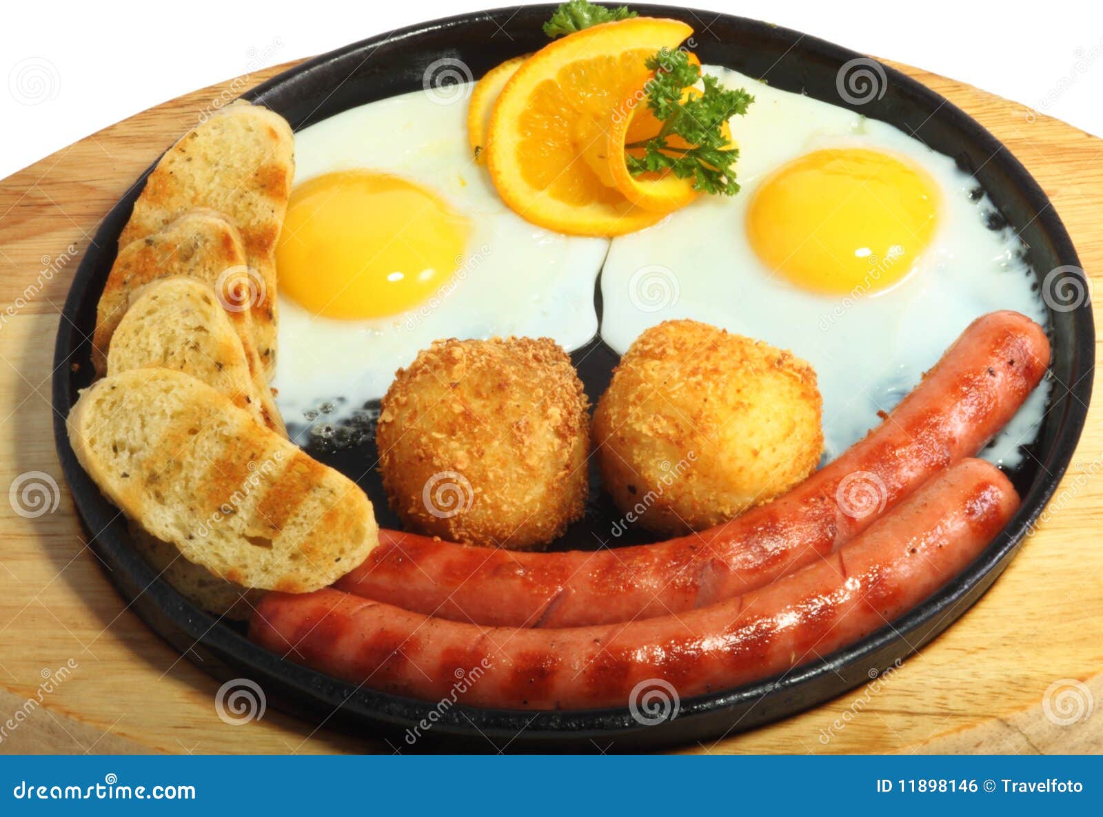 Smiling Fried Eggs with Sausages Stock Photo Image of toasted