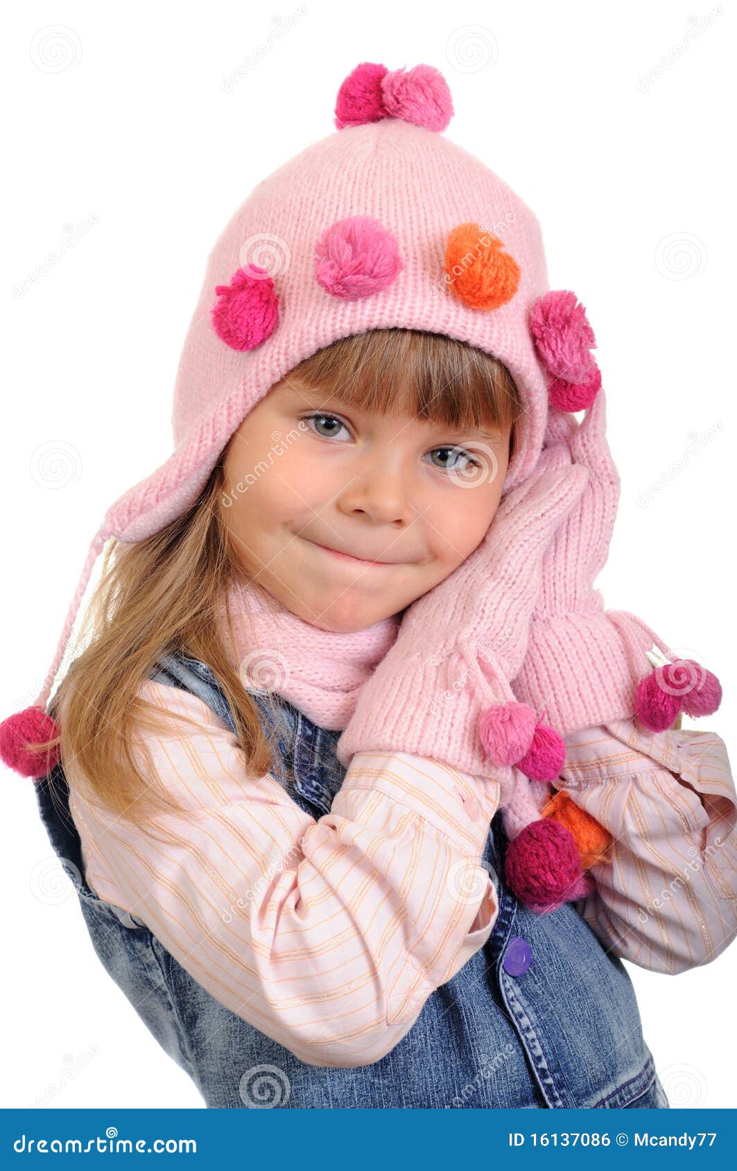 The smiling girl in a cap stock photo. Image of girl - 16137086