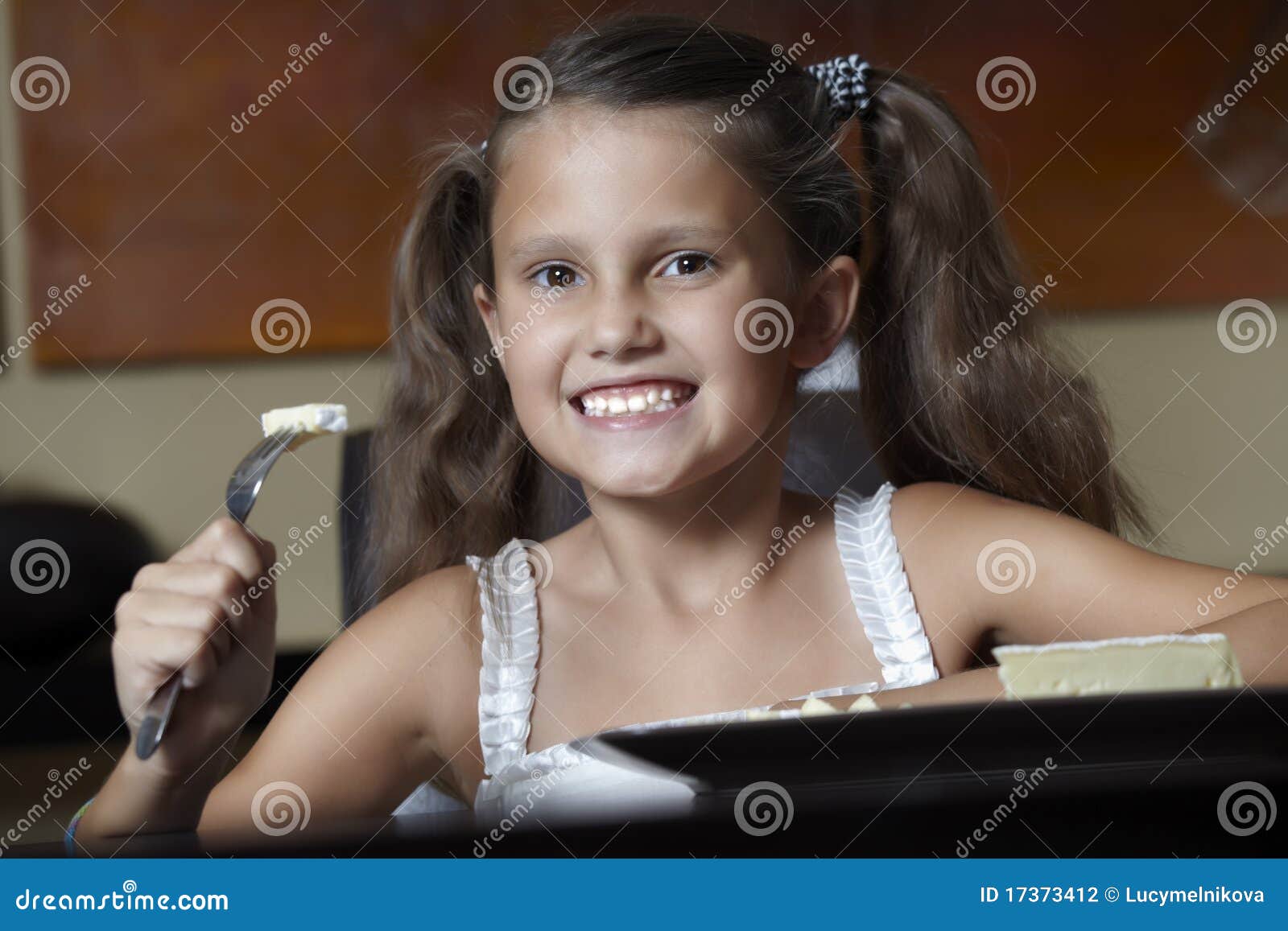 Smiling girl with cheese stock photo. Image of meal, male 17373412