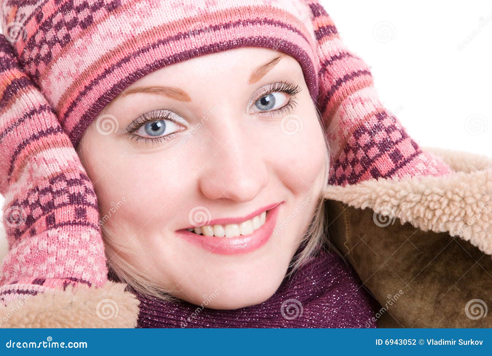 Smiling Girl in Winter Coat Stock Photo Image of happiness, lips 6943052