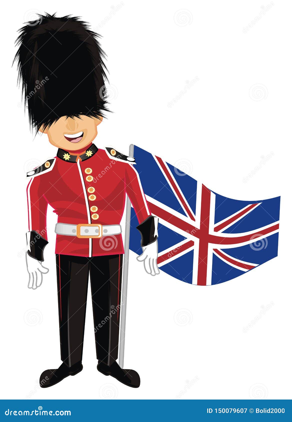 Smiling Guardsman Stand Stock Image 150079663