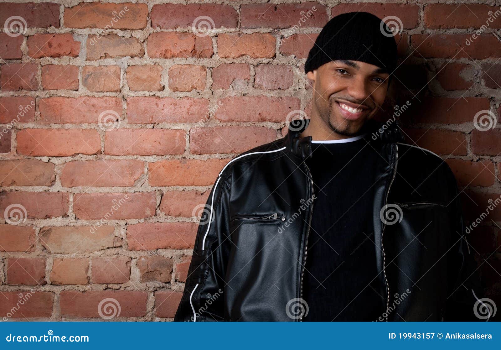 smiling guy in black