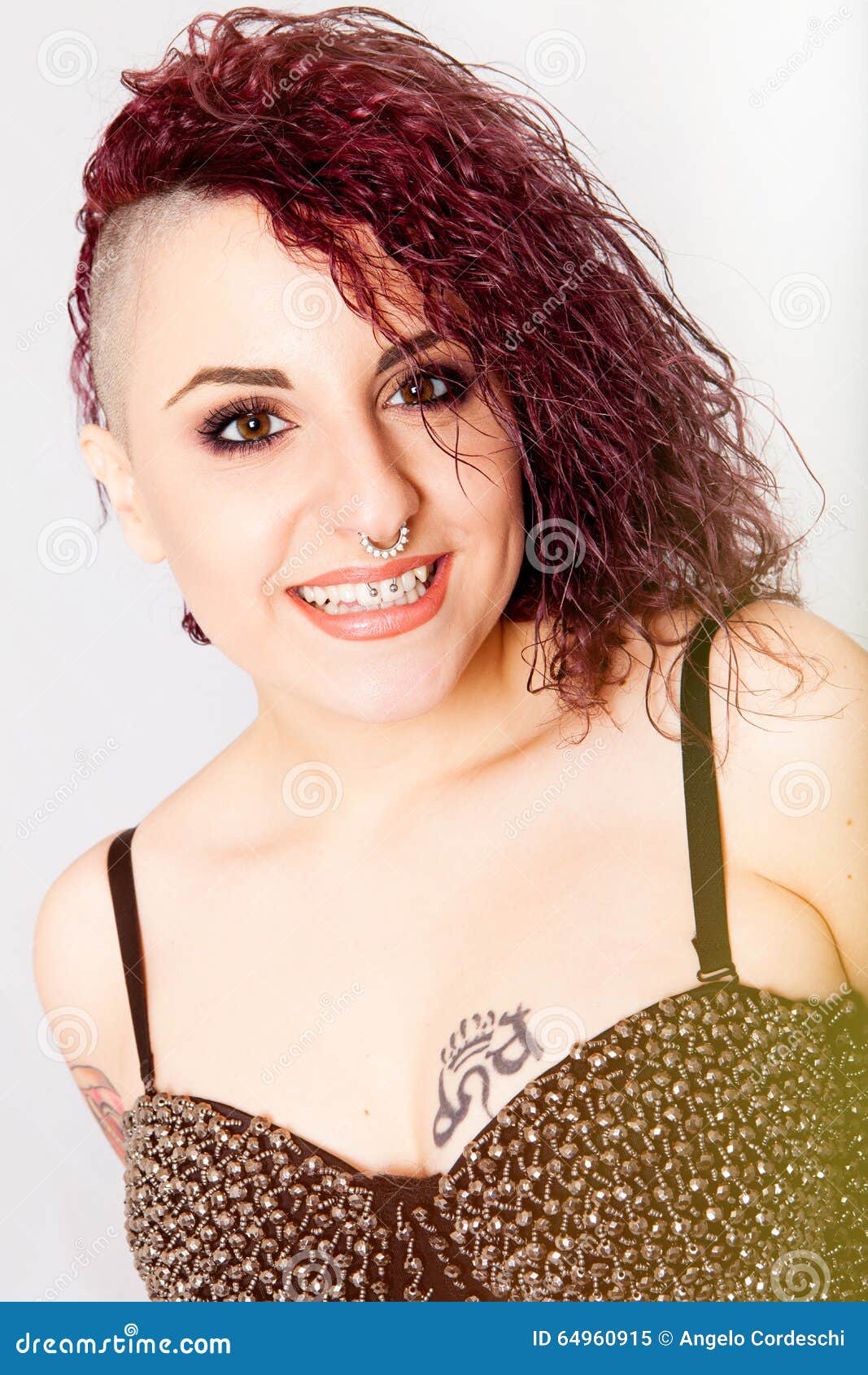 Smiling Happy Punk Girl. Cool Hairstyle Stock Image - Image of casual, girl: 64960915 Smiling Happy Punk Girl. Cool Hairstyle Stock Image - Image of casual, girl: 64960915