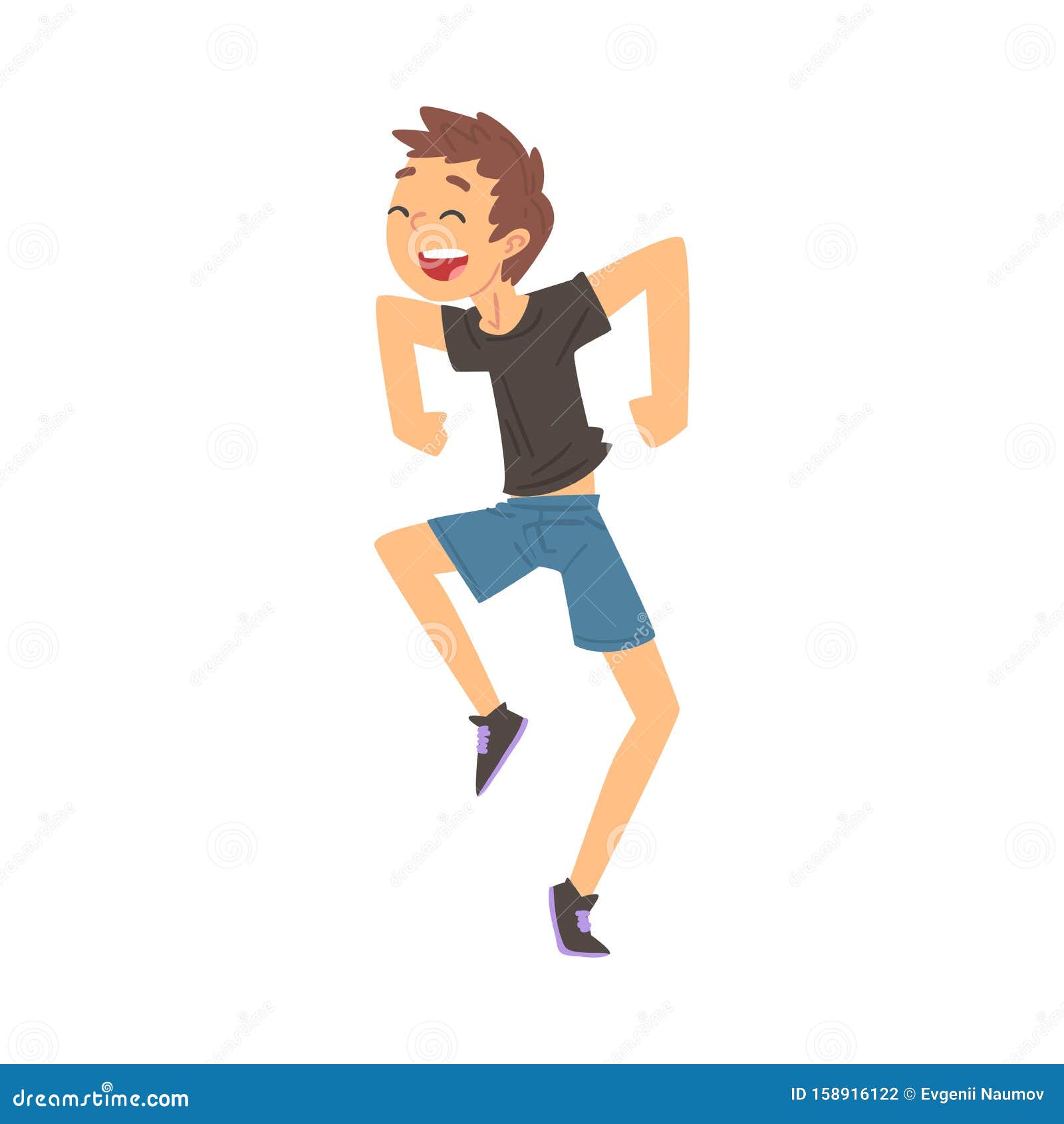 Smiling Happy Teen Boy Having Fun Cartoon Vector Illustration Stock Vector  - Illustration of jump, healthy: 158916122