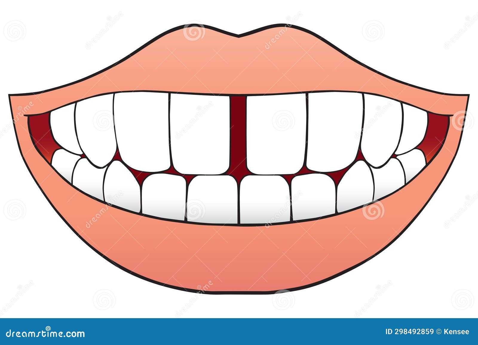 Large Tooth Gap stock vector. Illustration of bite, detriment 298492859