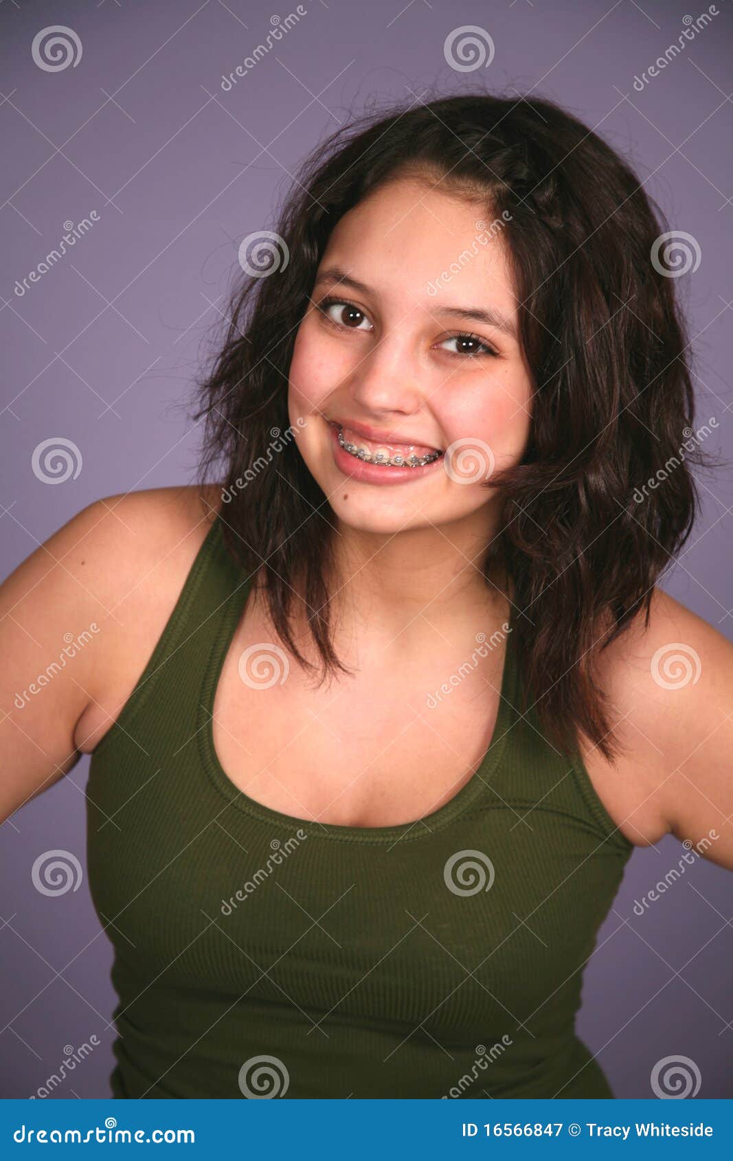 Smiling Latina Girl With Braces Royalty Free Stock Photography - Image
