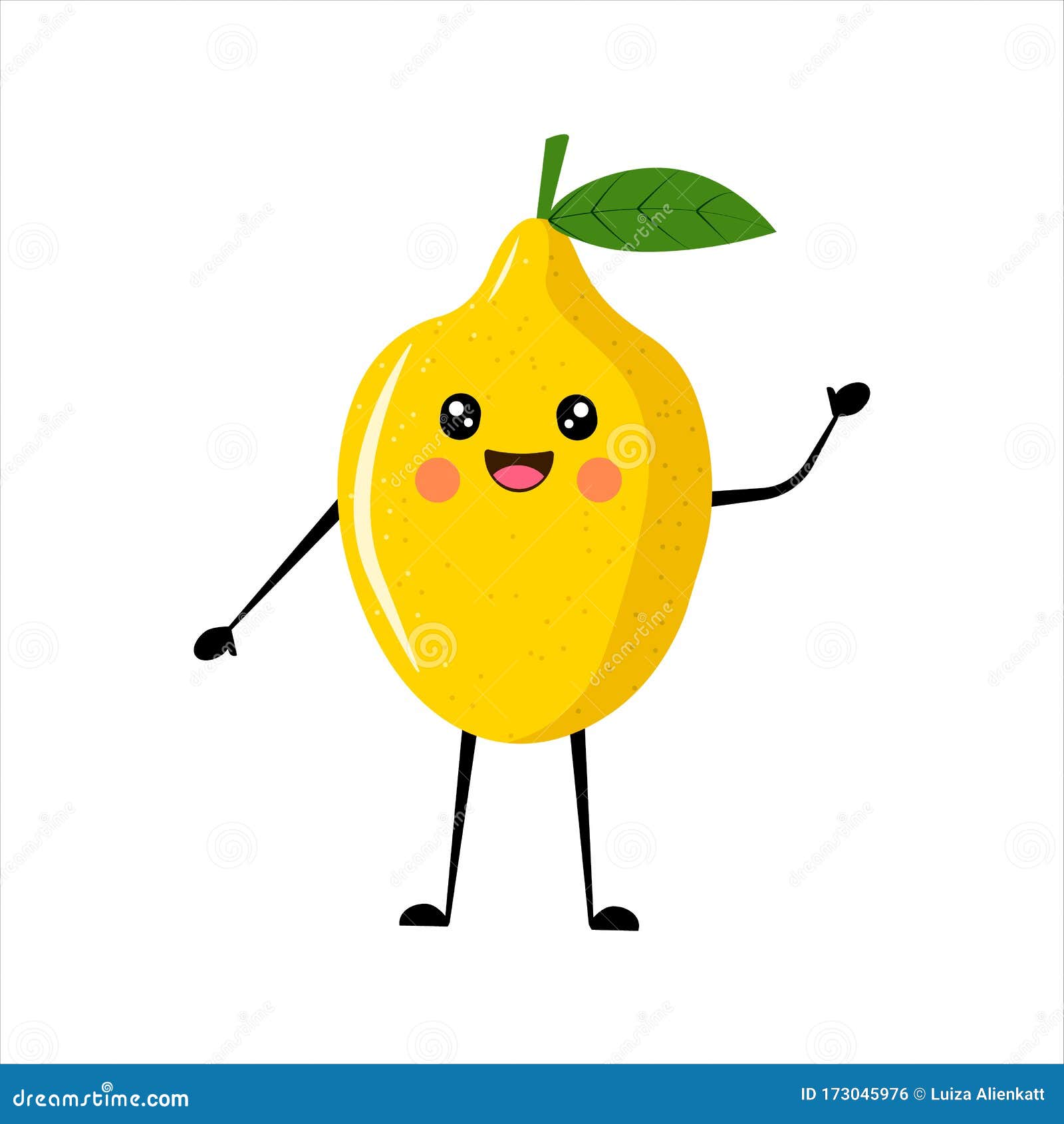 Smiling lemon character stock vector. Illustration of lemon - 173045976