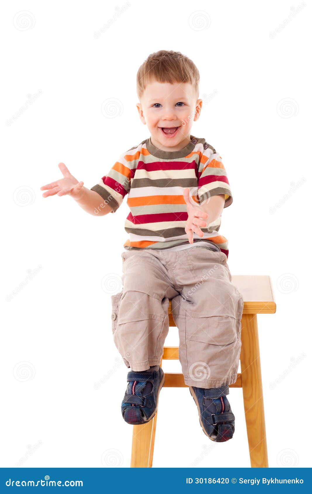 Little Boy Sitting on Stool Stock Photo - Image of growth, learn: 30186420