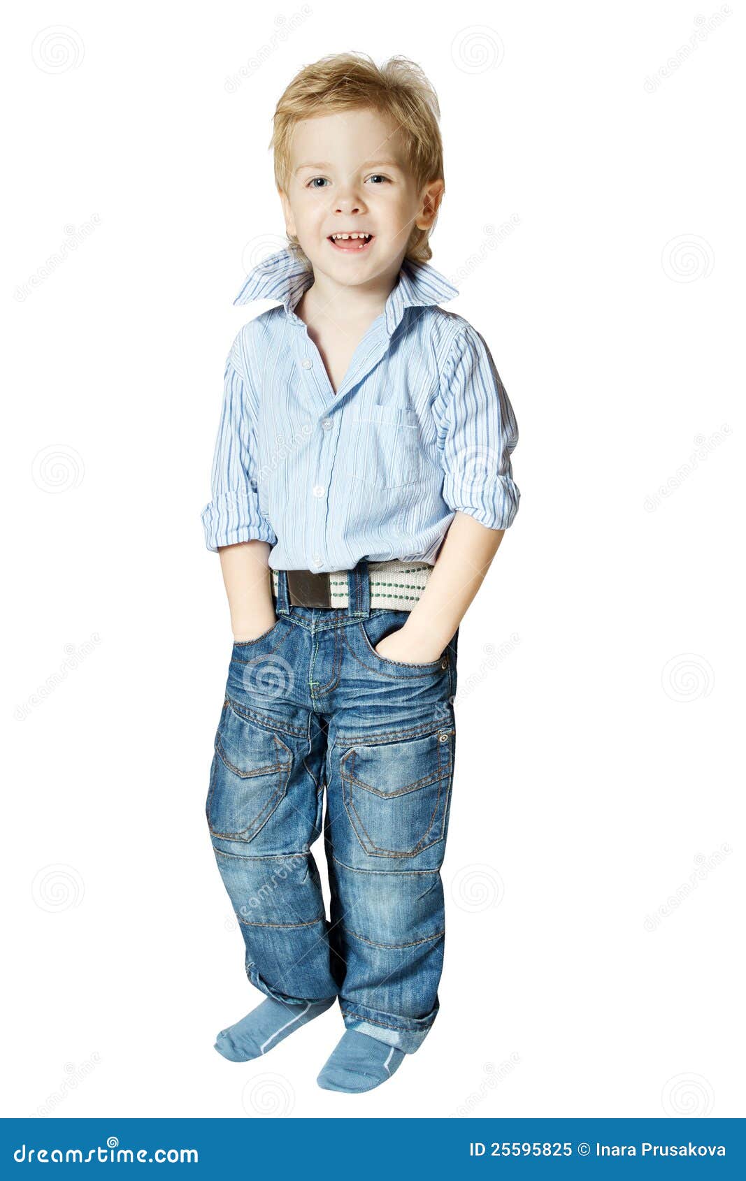 Smiling Little Boy Standing and Looking at Camera Stock Image Image