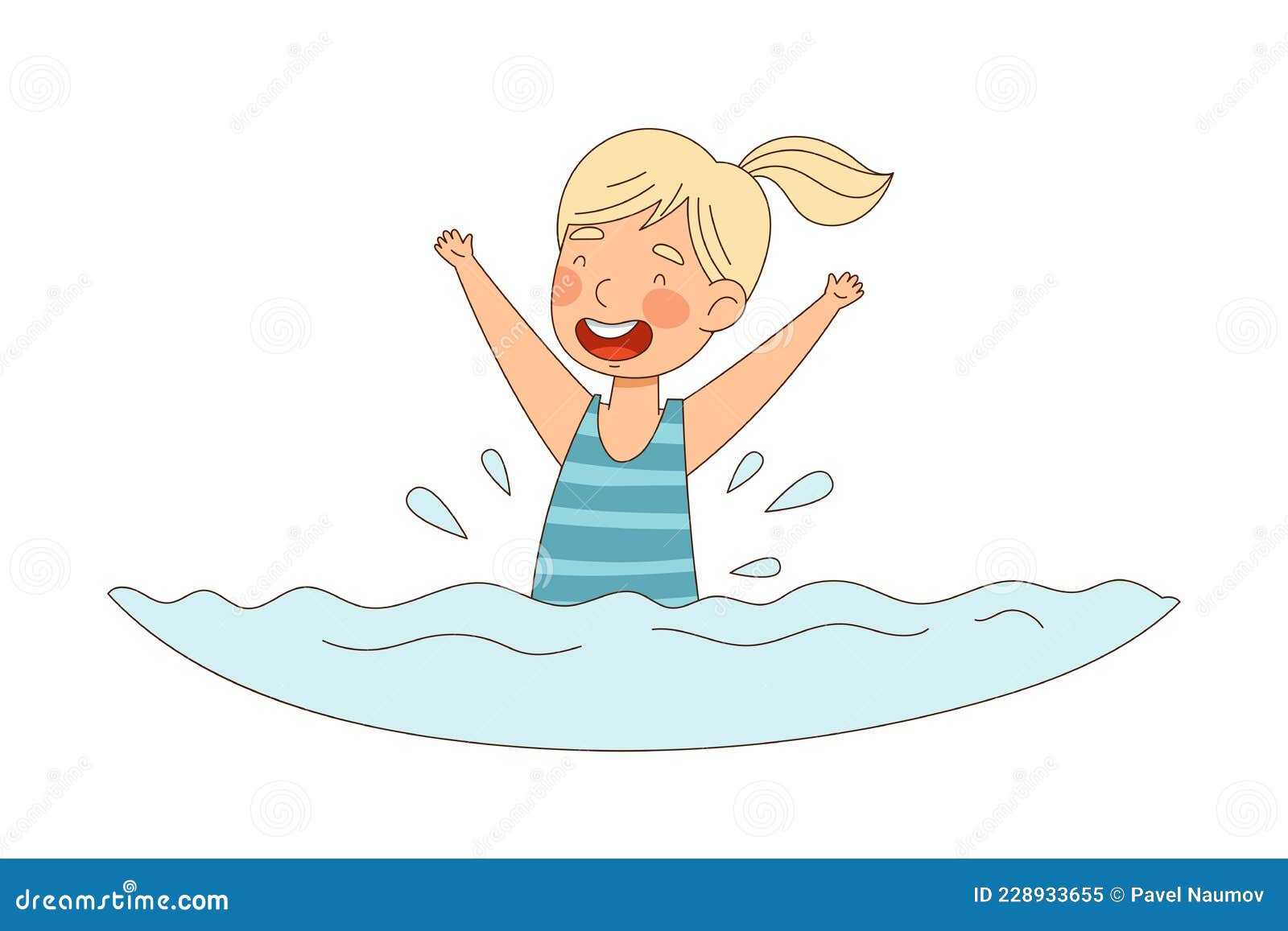 Splashing Girl Vector Illustration | CartoonDealer.com #9383138