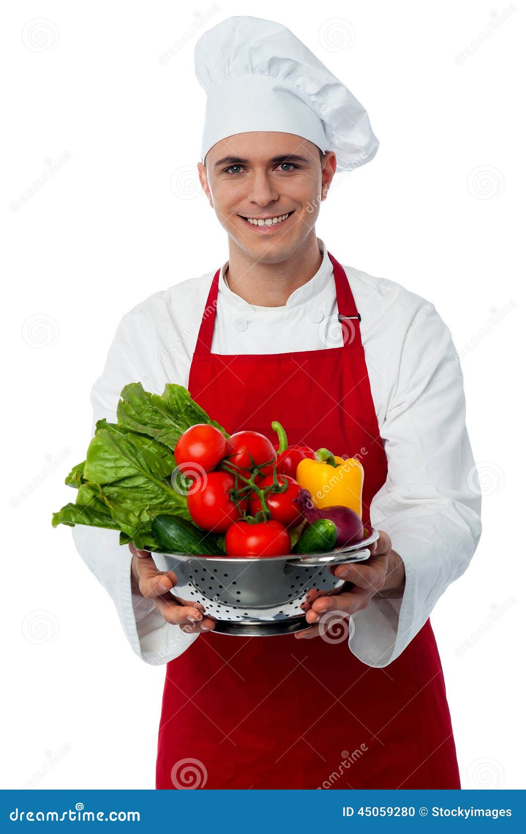 Smiling Male Chef with Fresh Vegetables Stock Photo Image of industry
