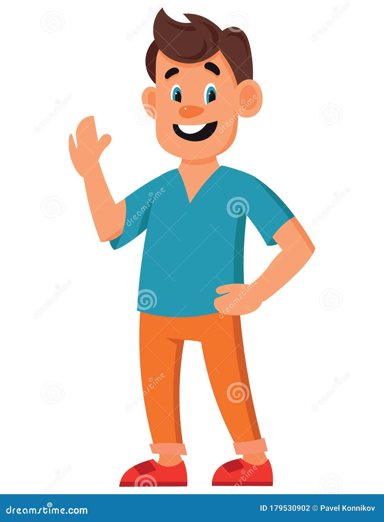 Smiling Man in Cartoon Style. Stock Vector - Illustration of vector, happy:  179530902