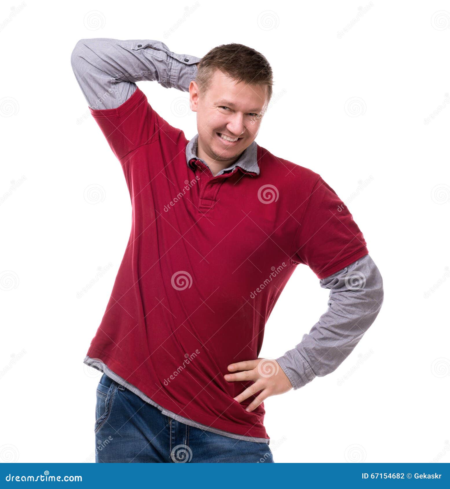 Smiling Man Funny Posing at the Camera Stock Photo - Image of funny, blond:  67154682