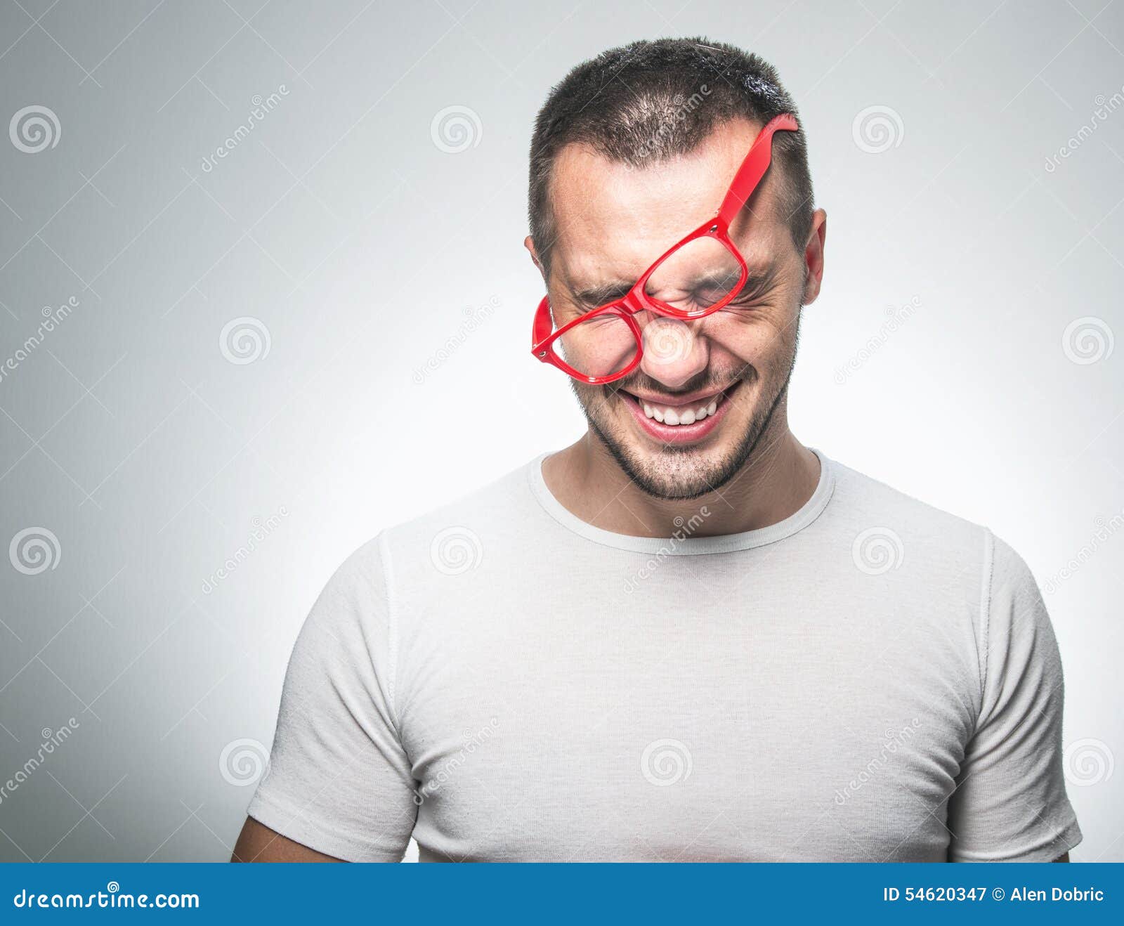 Smiling man stock image. Image of smiling, glasses, gray - 54620347