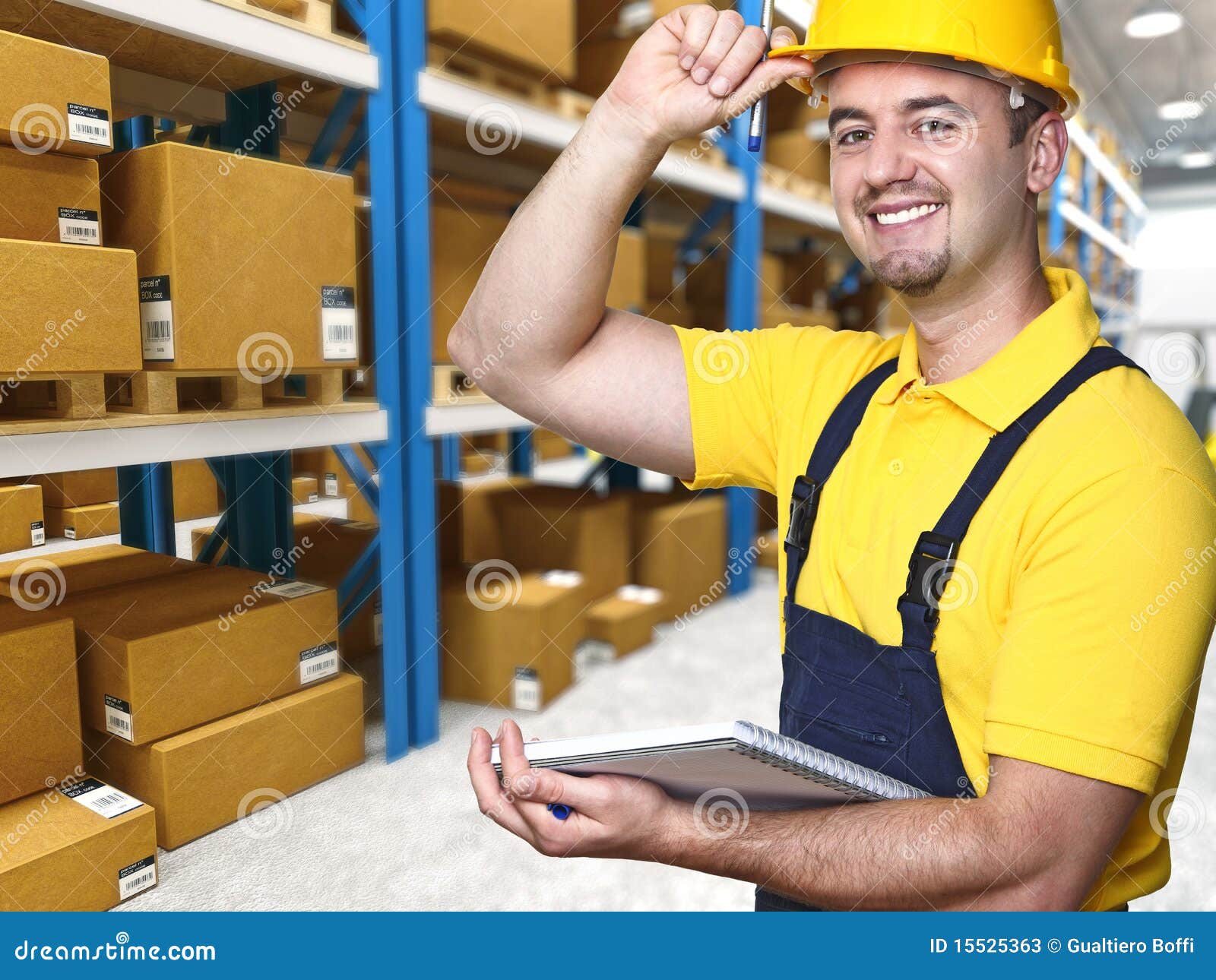 Smiling manual worker stock image. Image of european 15525363