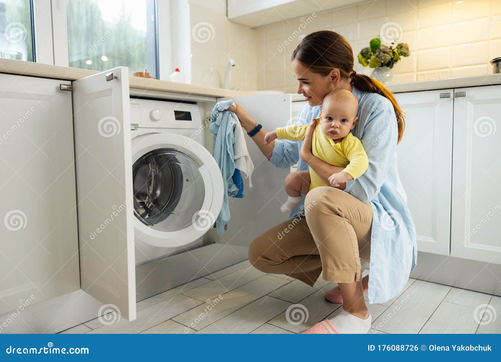 Girl Sitting On Washing Machine