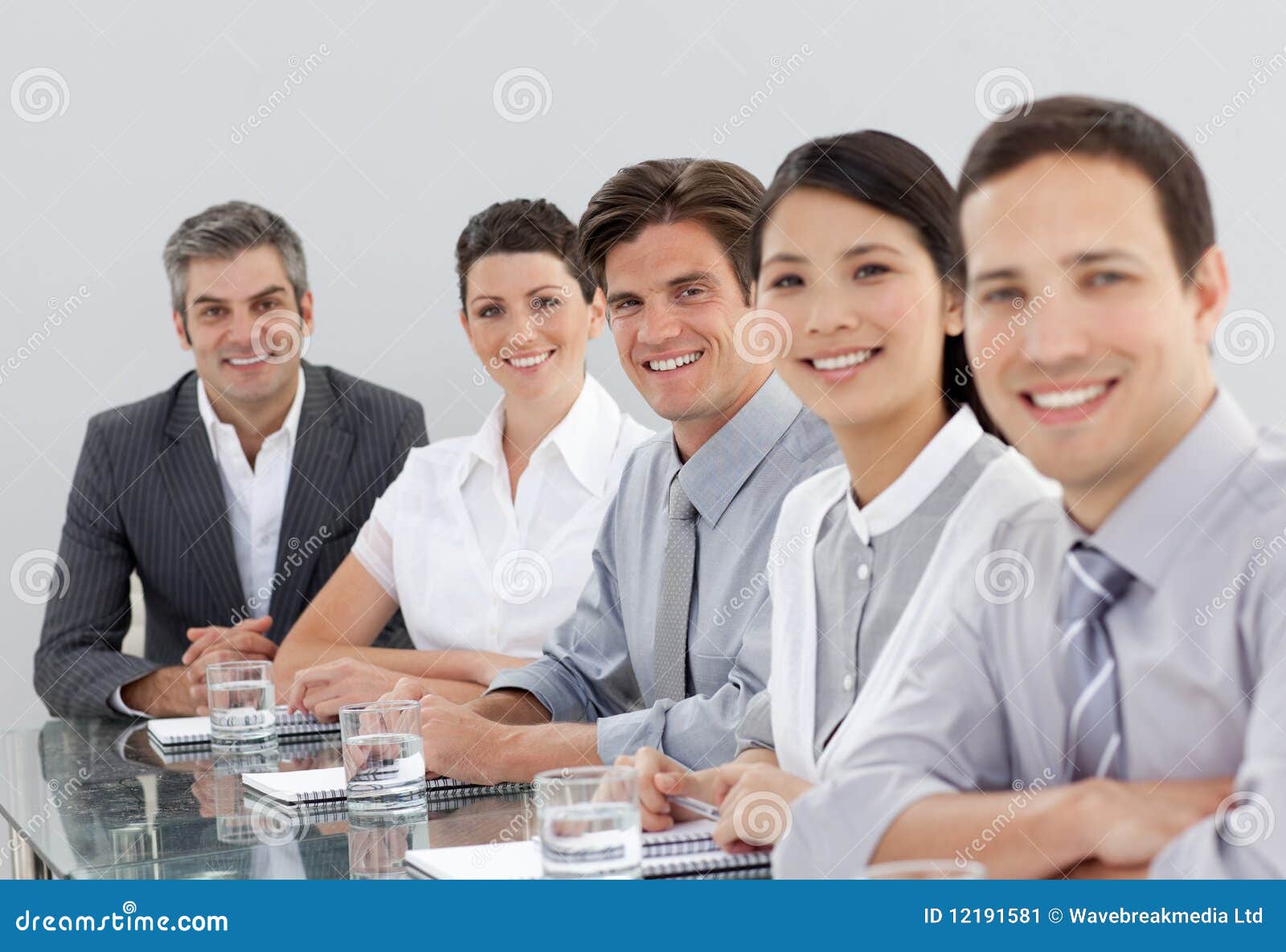 Smiling Multiethnic Business People in a Meeting Stock Image Image