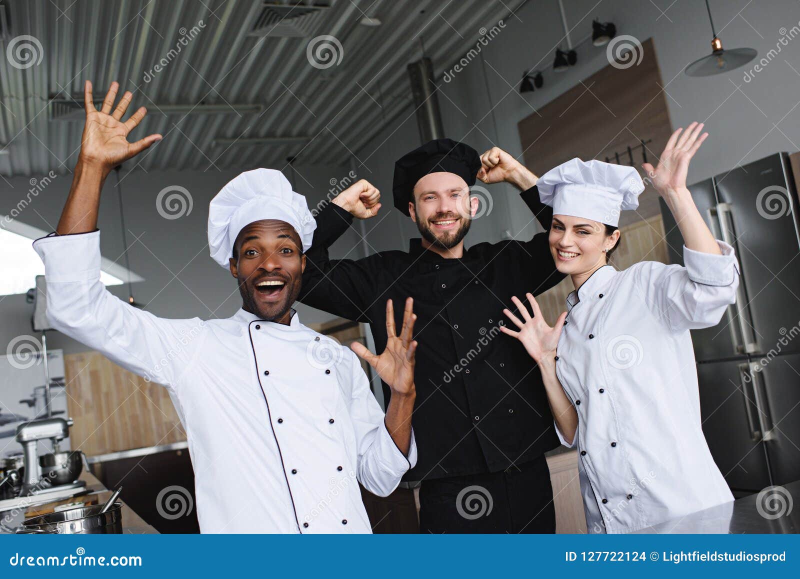 Smiling Multicultural Chefs Having Fun Stock Photo Image of chefs