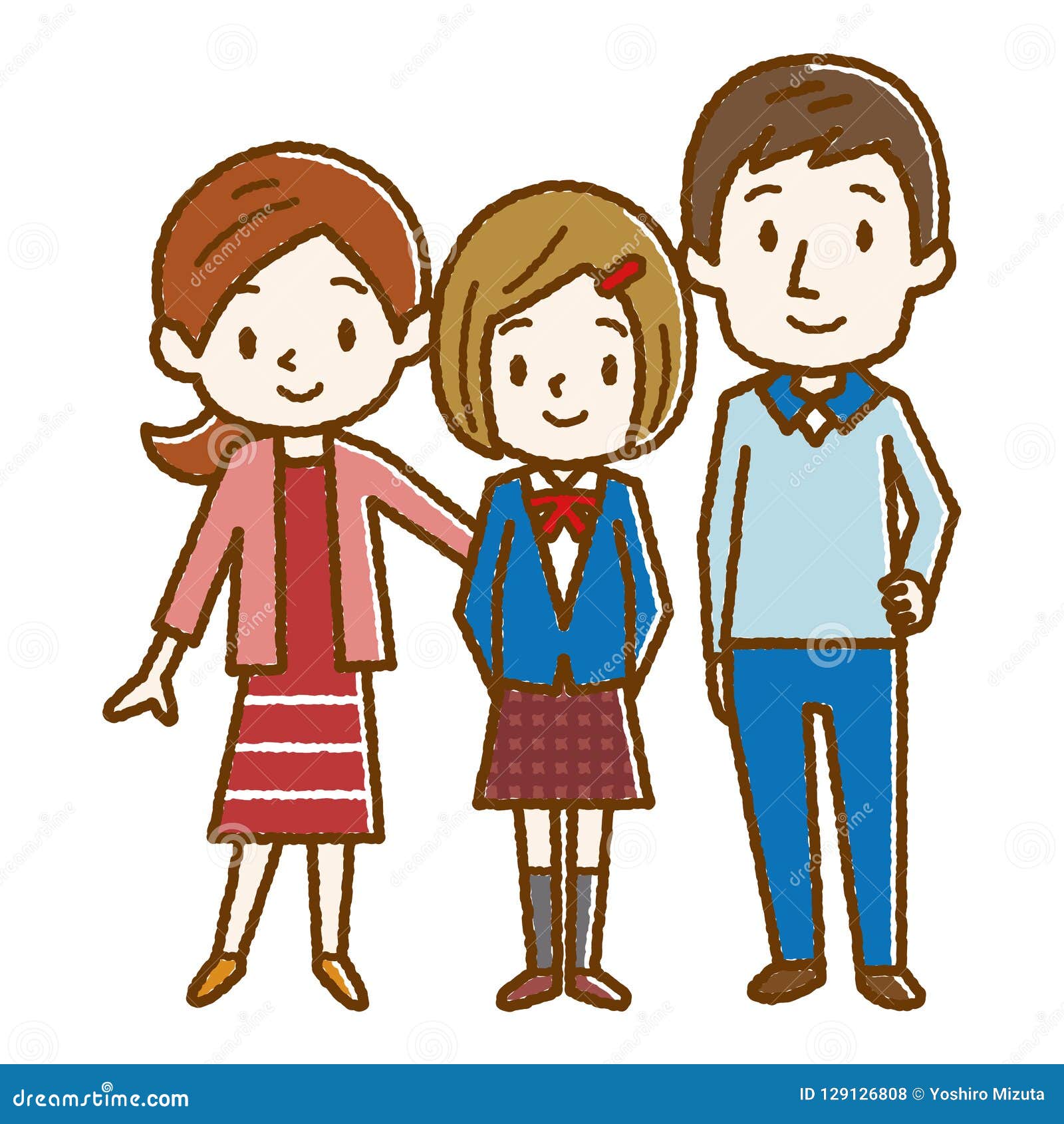 Smiling Parents And Daughter Stock Vector - Illustration of family