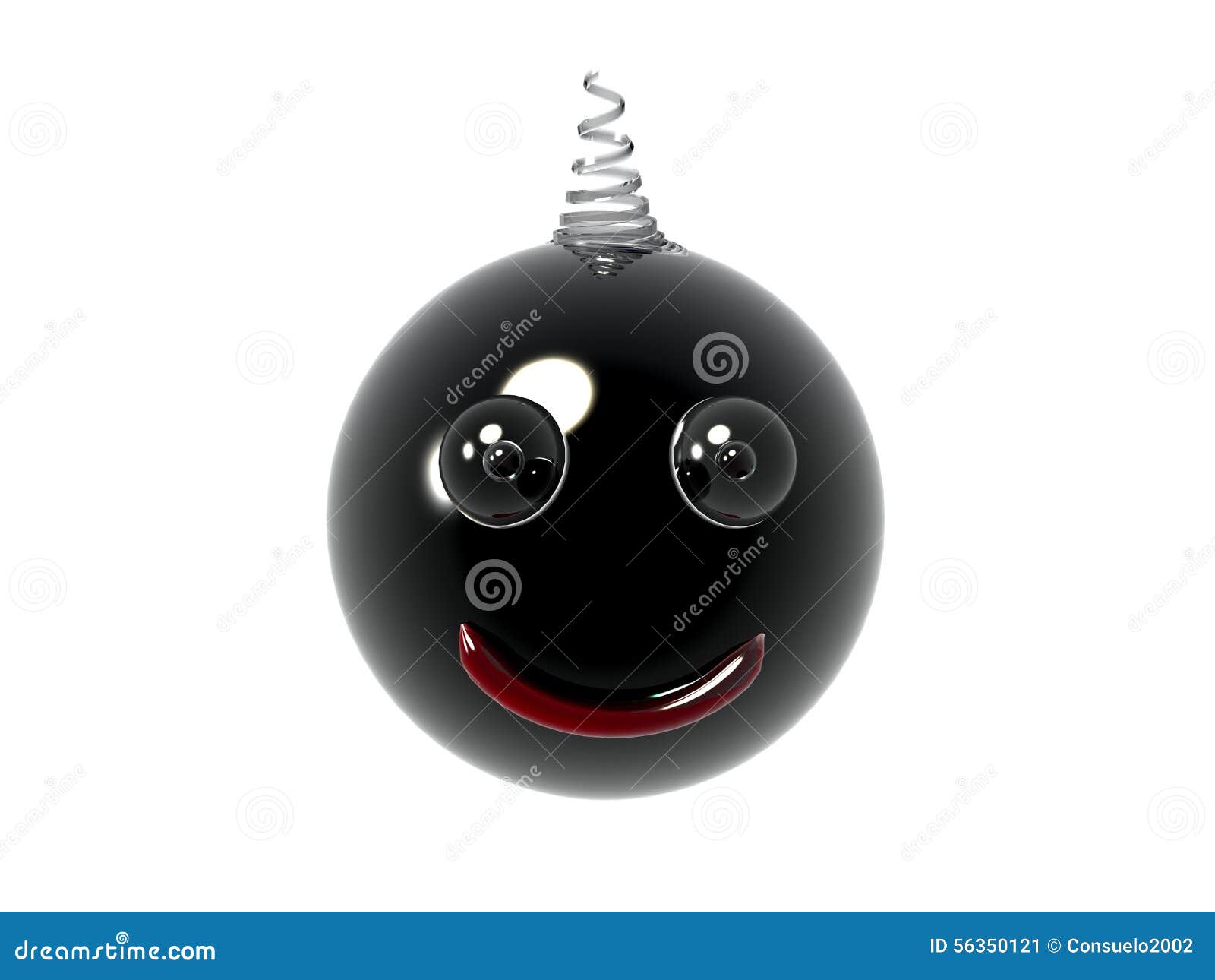 glossy shiny black smile high resolution 3D rendering of an abstract character
