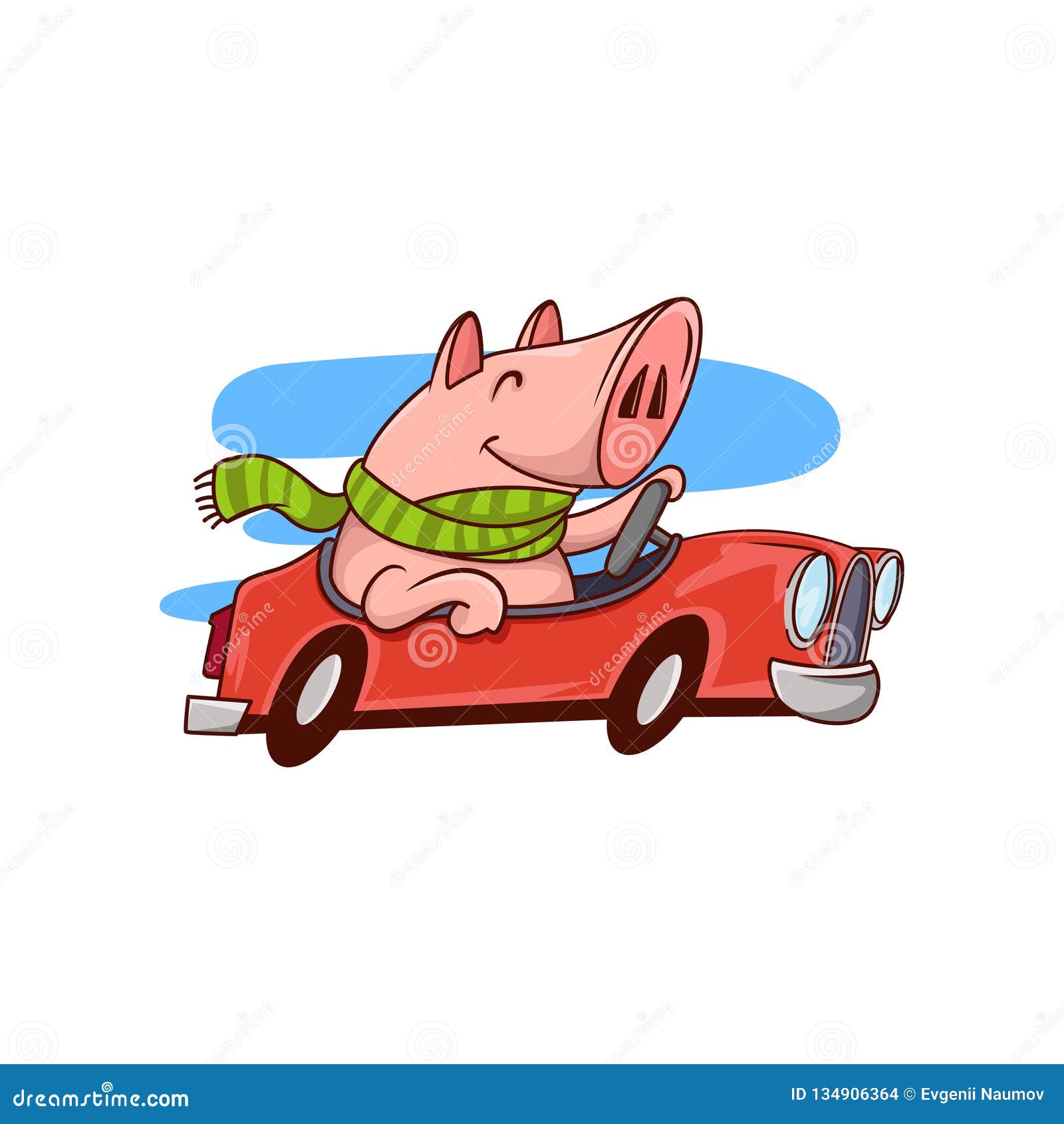 Едет на свинье. Свинья на красной машине. Хрюшка едет на машинке. Свинка едет на машинке.