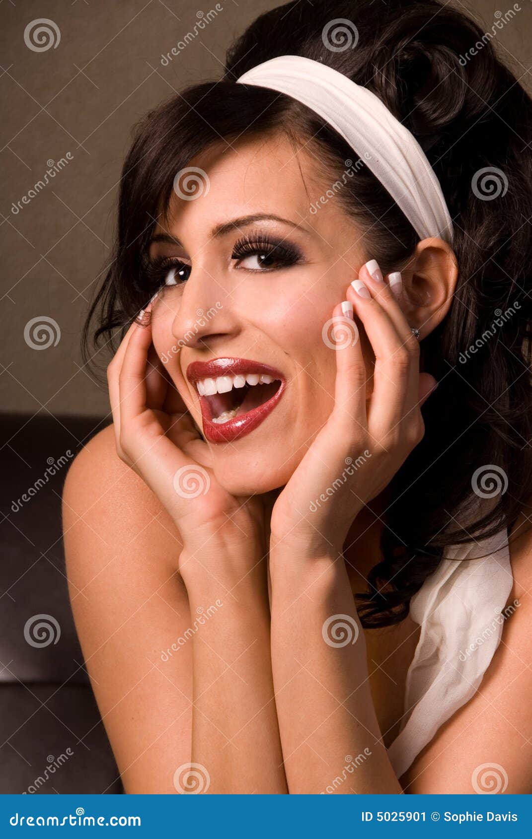 Smiling Pinup girl. stock image. Image of pose, glamorous 5025901