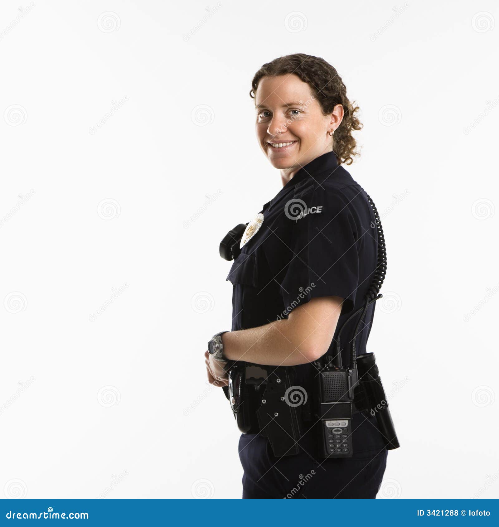 smiling policewoman.