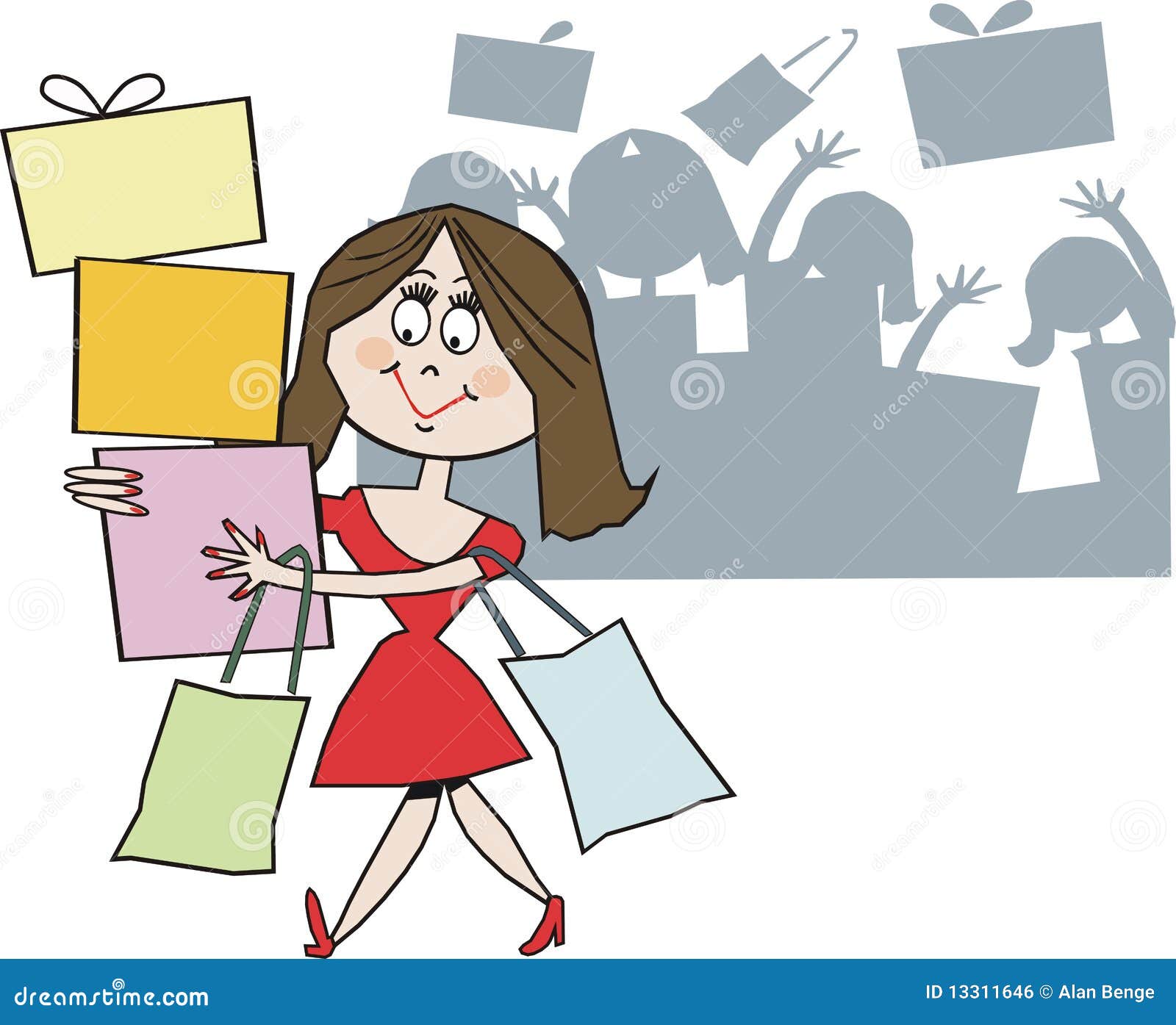 Smiling Shopper Cartoon Royalty Free Stock Image - Image: 13311646