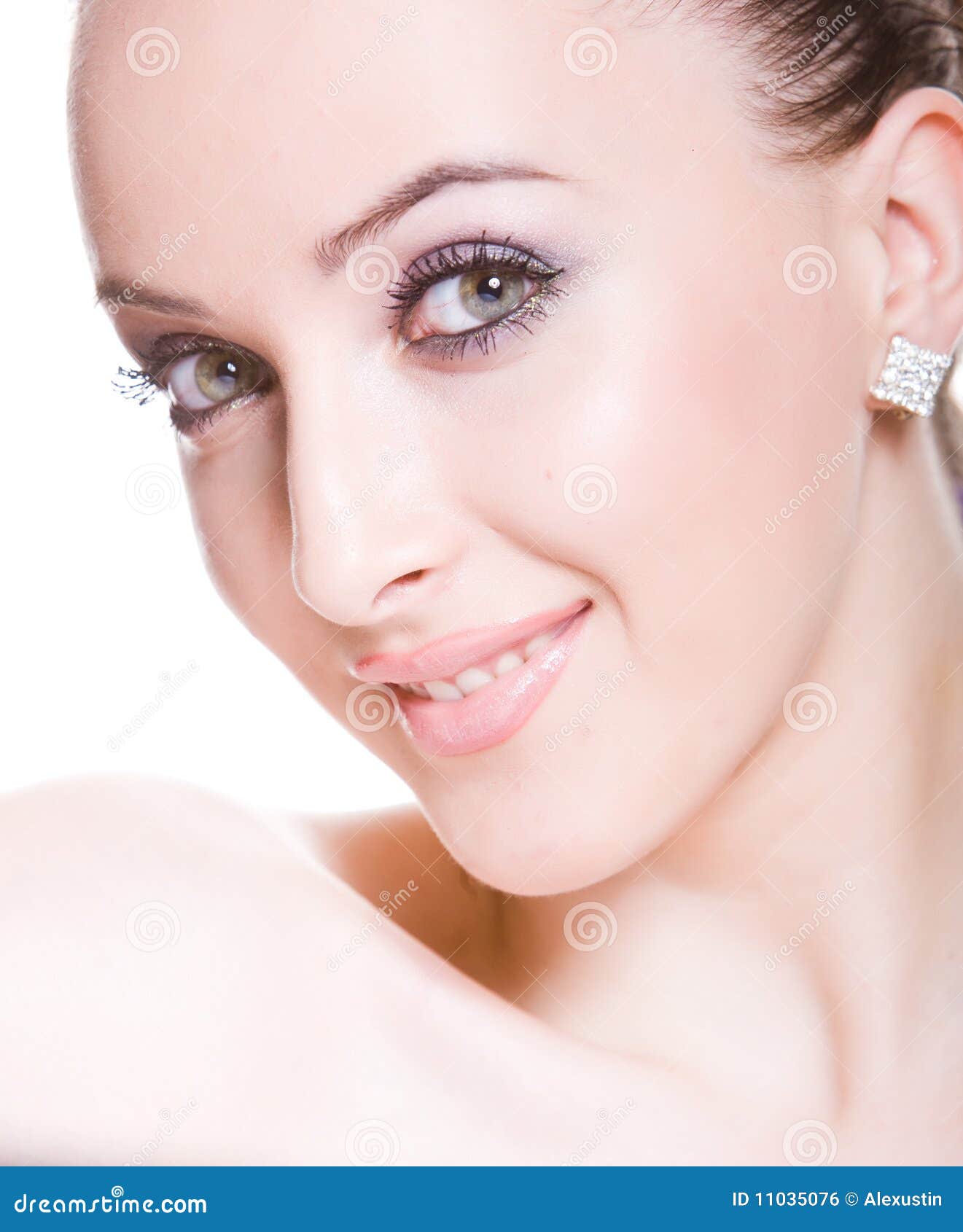 smiling skittish young woman