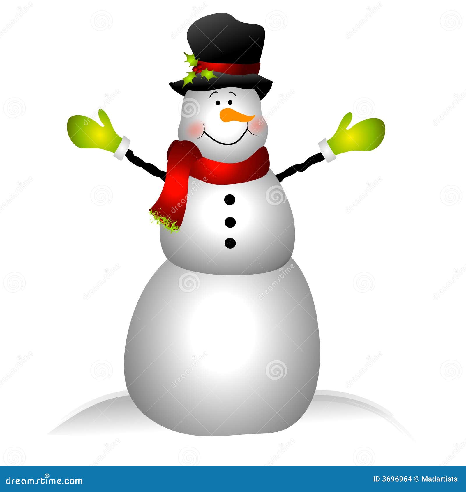 Smiling Snowman Clip Art Isolated Stock Illustration Illustration Of Happy Cartoons 3696964