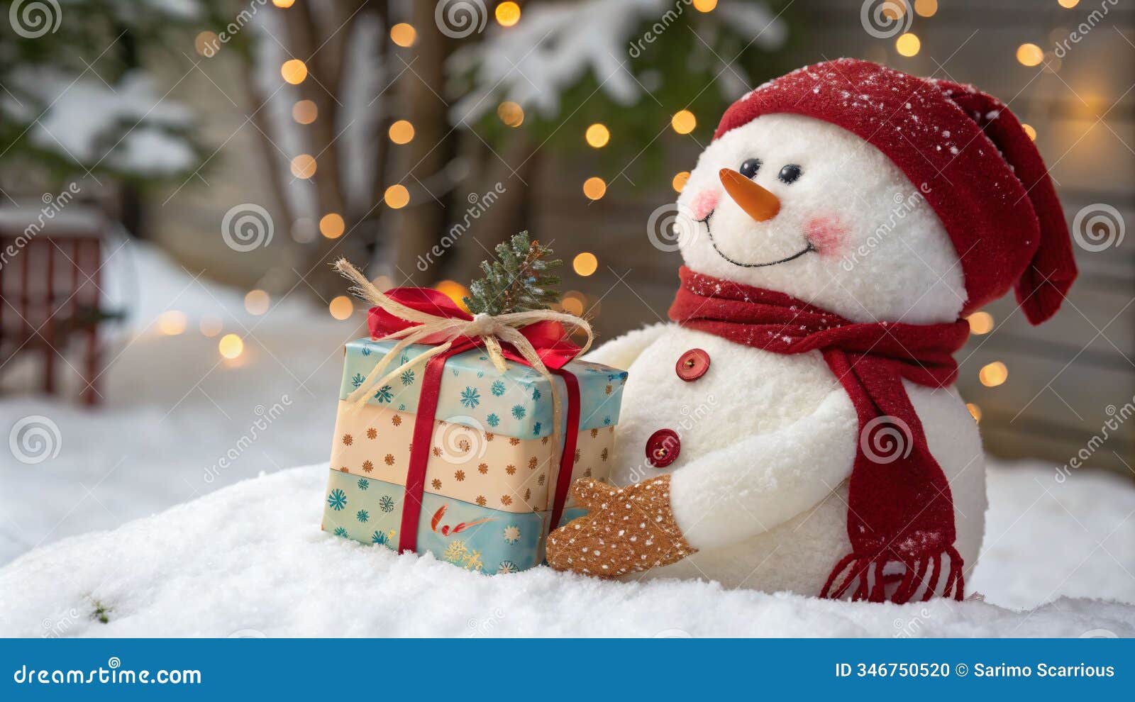 charming snowman surrounded by holiday cheer