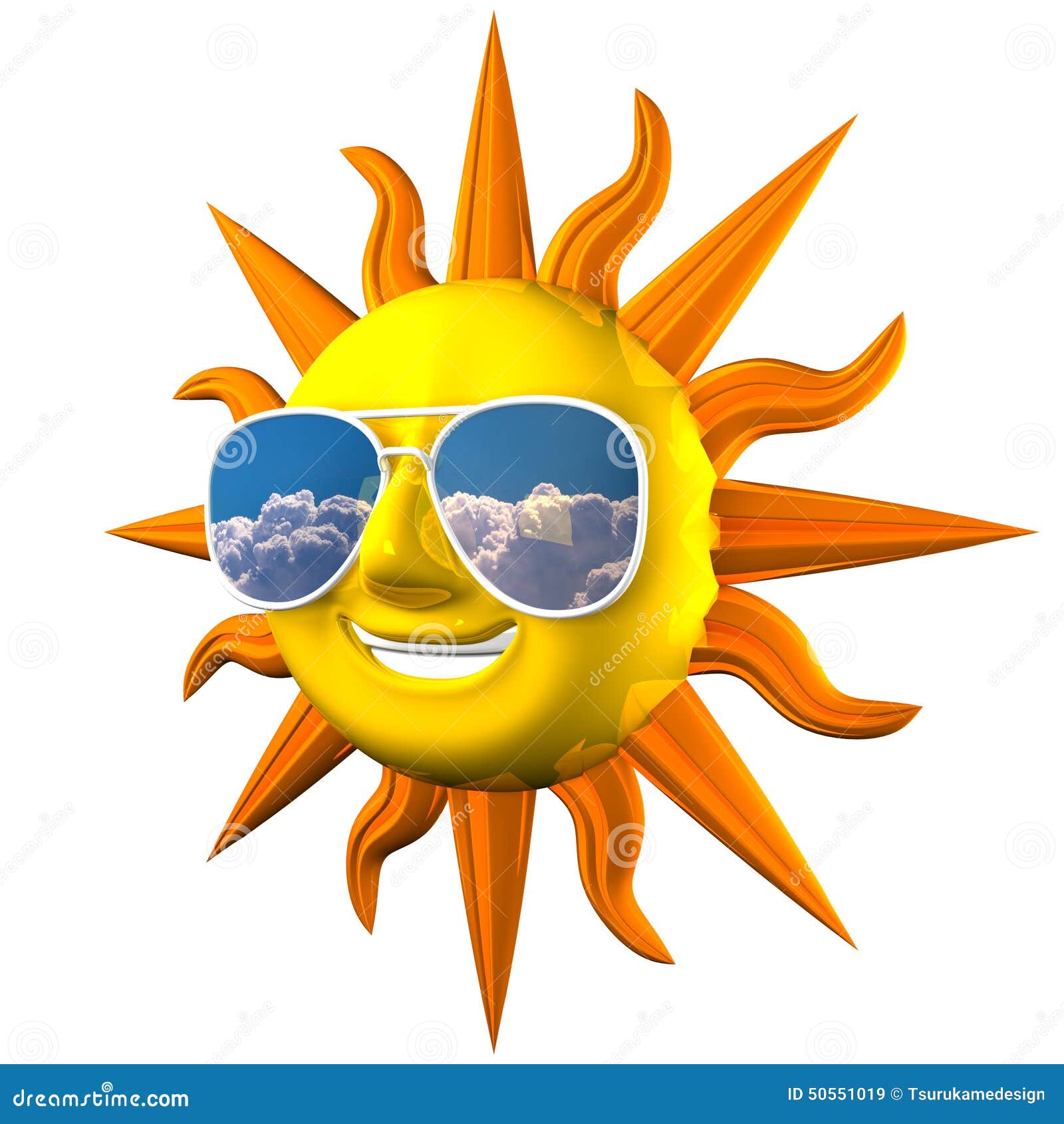 sun with glasses on