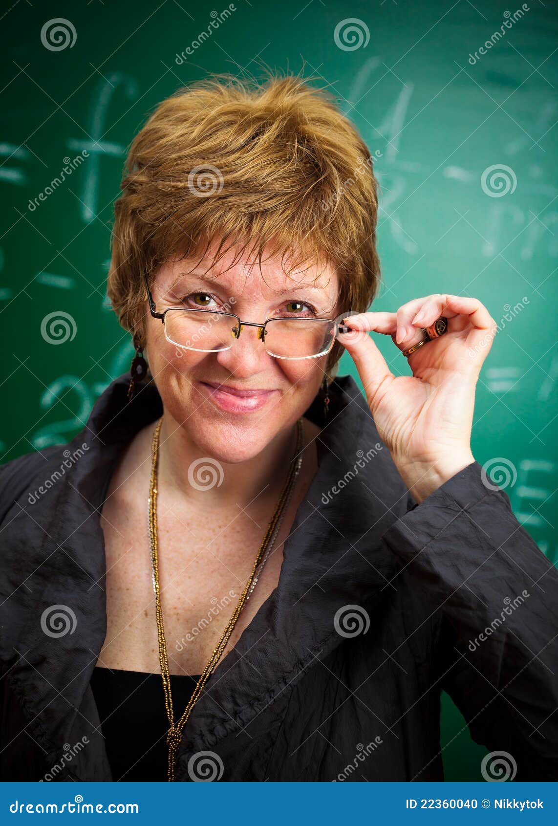 Smiling Teacher with Glasses Stock Photo Image of learn, adult 22360040