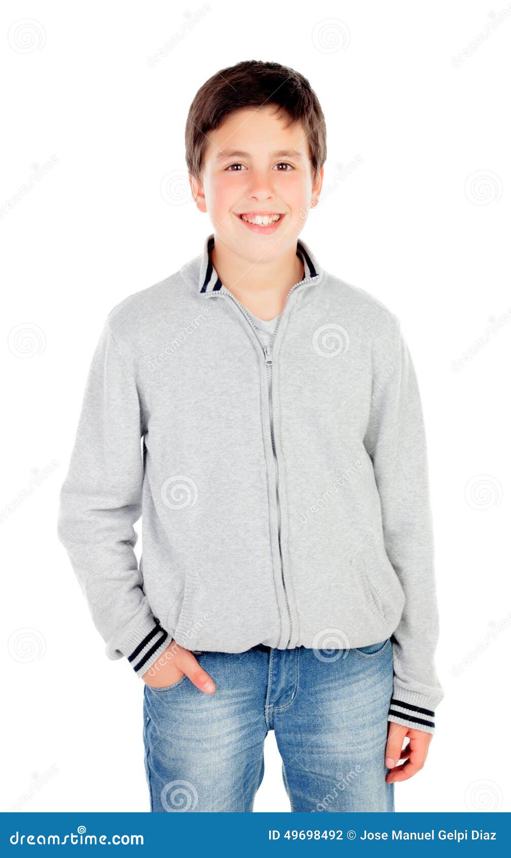 Casual Thirteen Year Old Teenage Boy Stock Photo