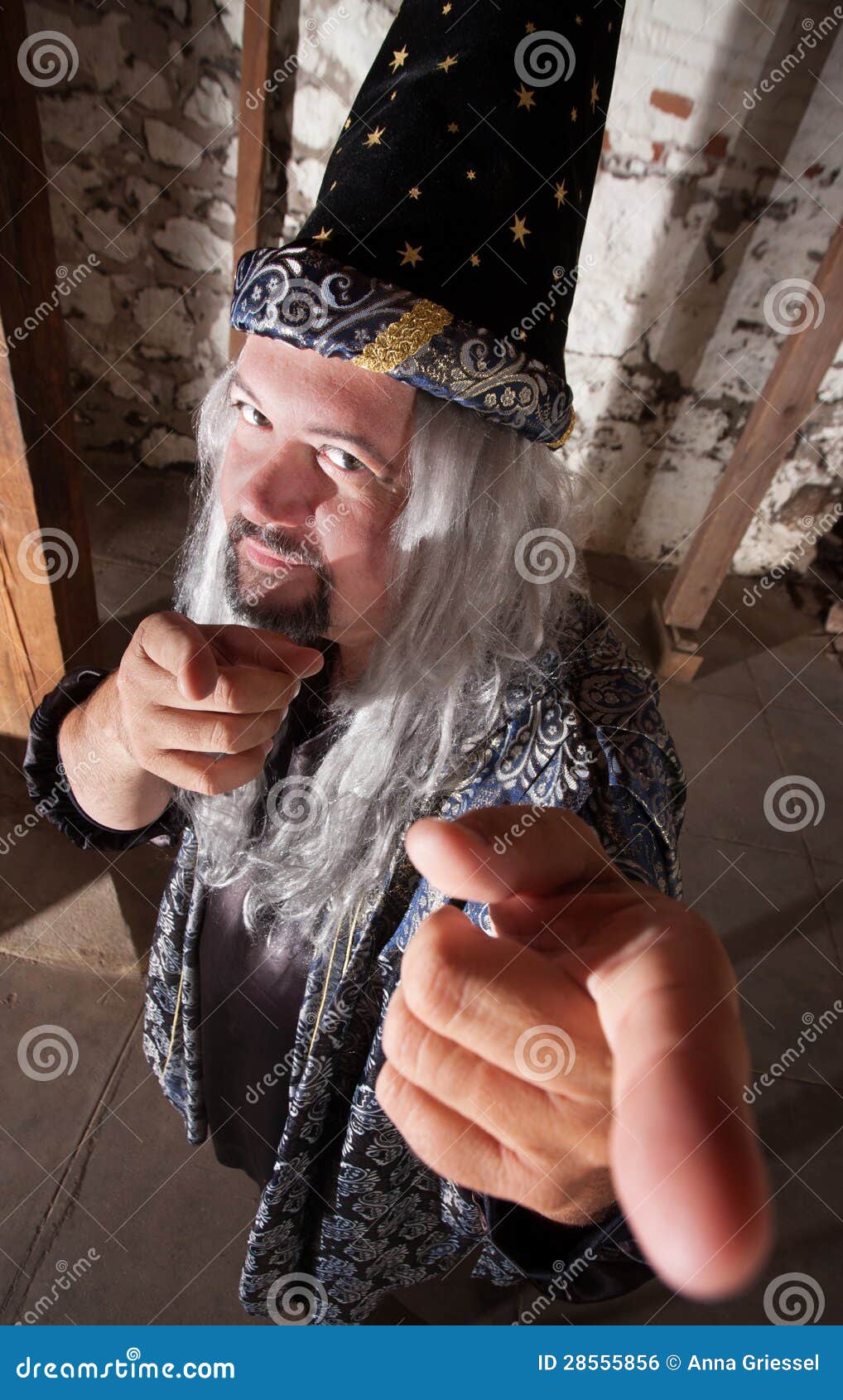 Smiling Wizard Pointing stock photo. Image of grinning 28555856