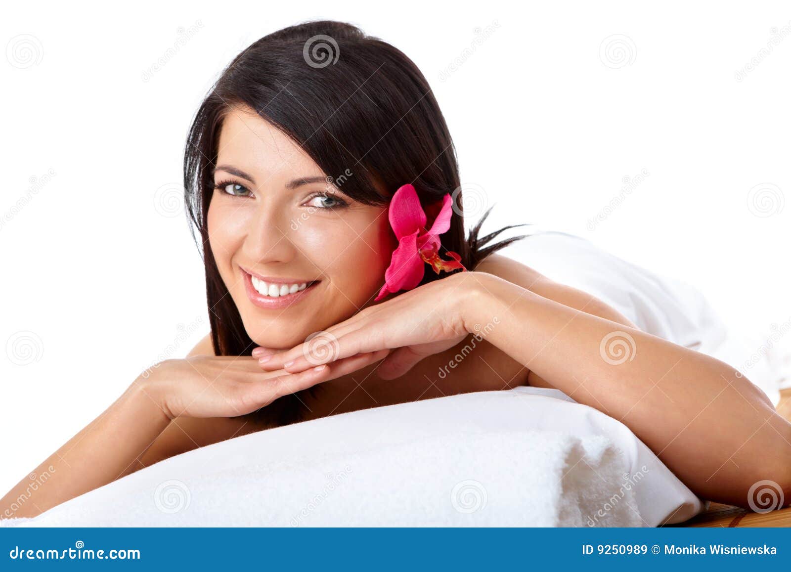 Smiling Woman Relaxing Spa Stock Image Image Of Health 9250989