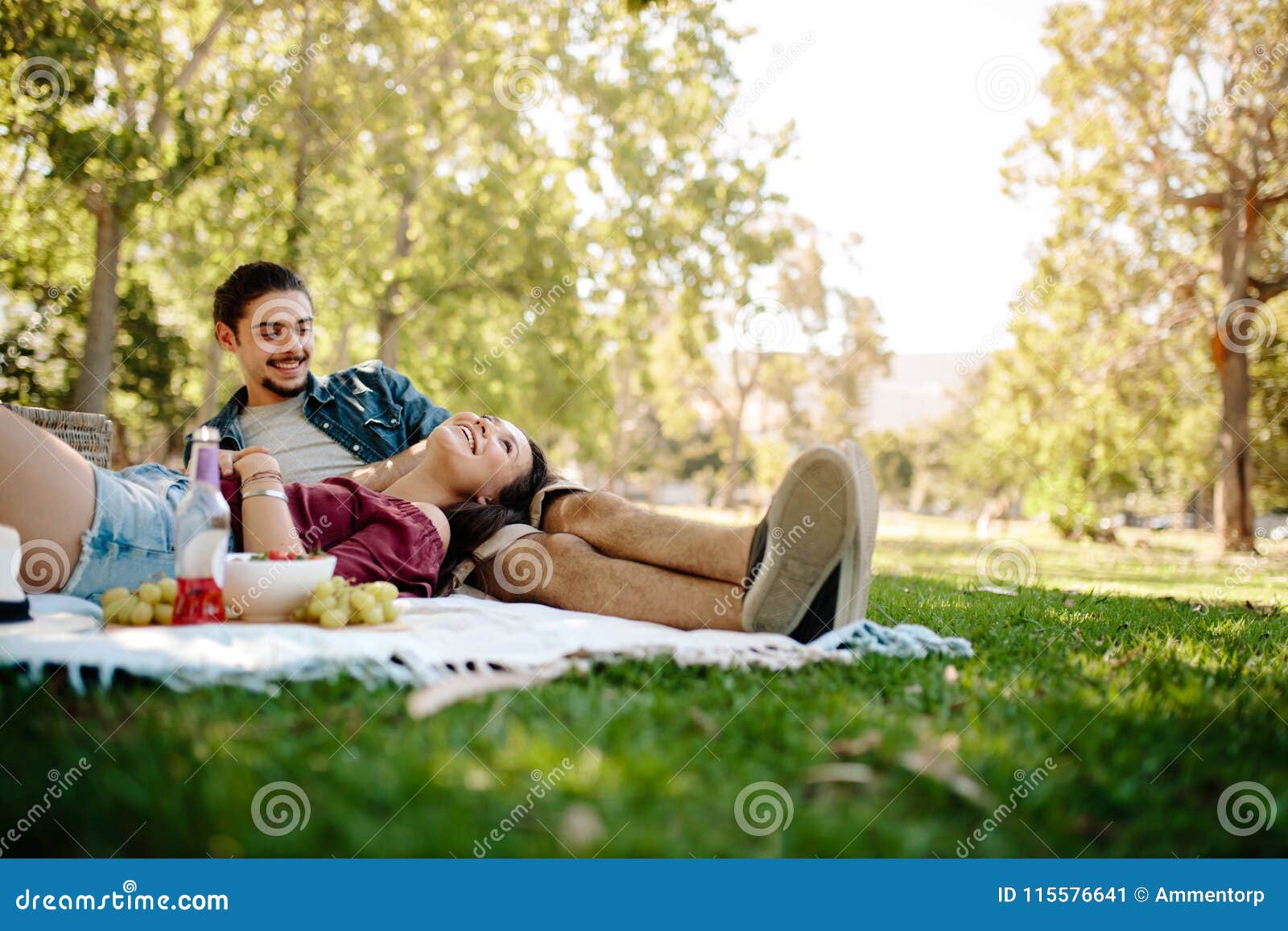 Affectionate Couple On Picnic Stock Image Image Of Female Lifestyle 115576641