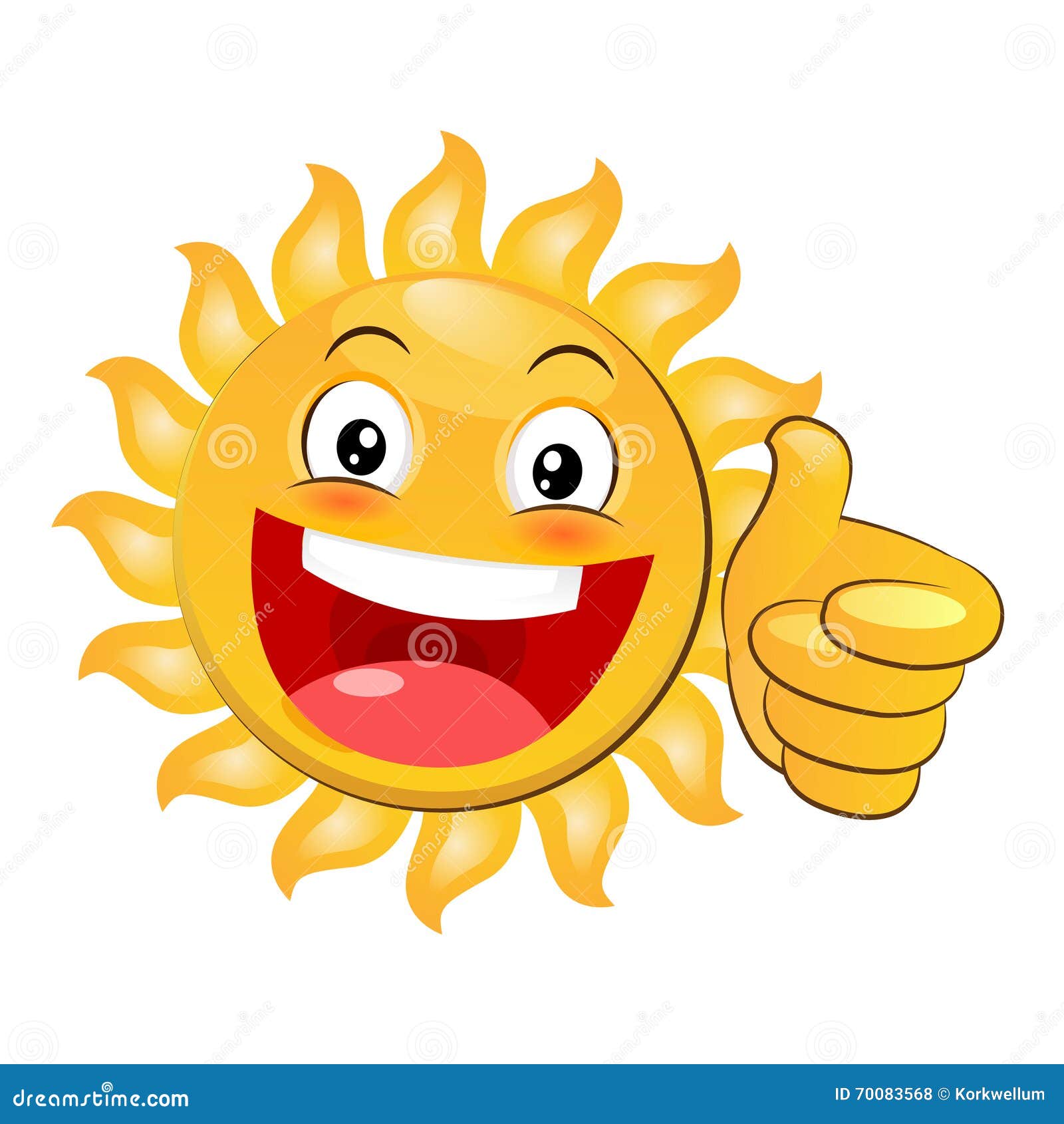 Smiling Yellow Happy Sun Giving A Thumbs Up Cartoon Vector On White Background Stock Vector Illustration Of Mascot Season