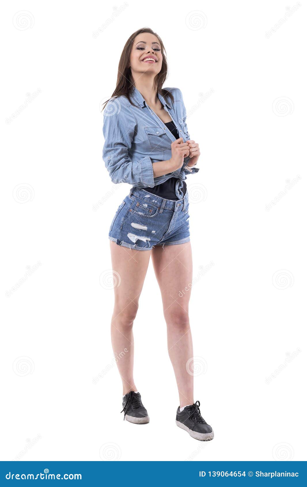 jean shorts and jean jacket