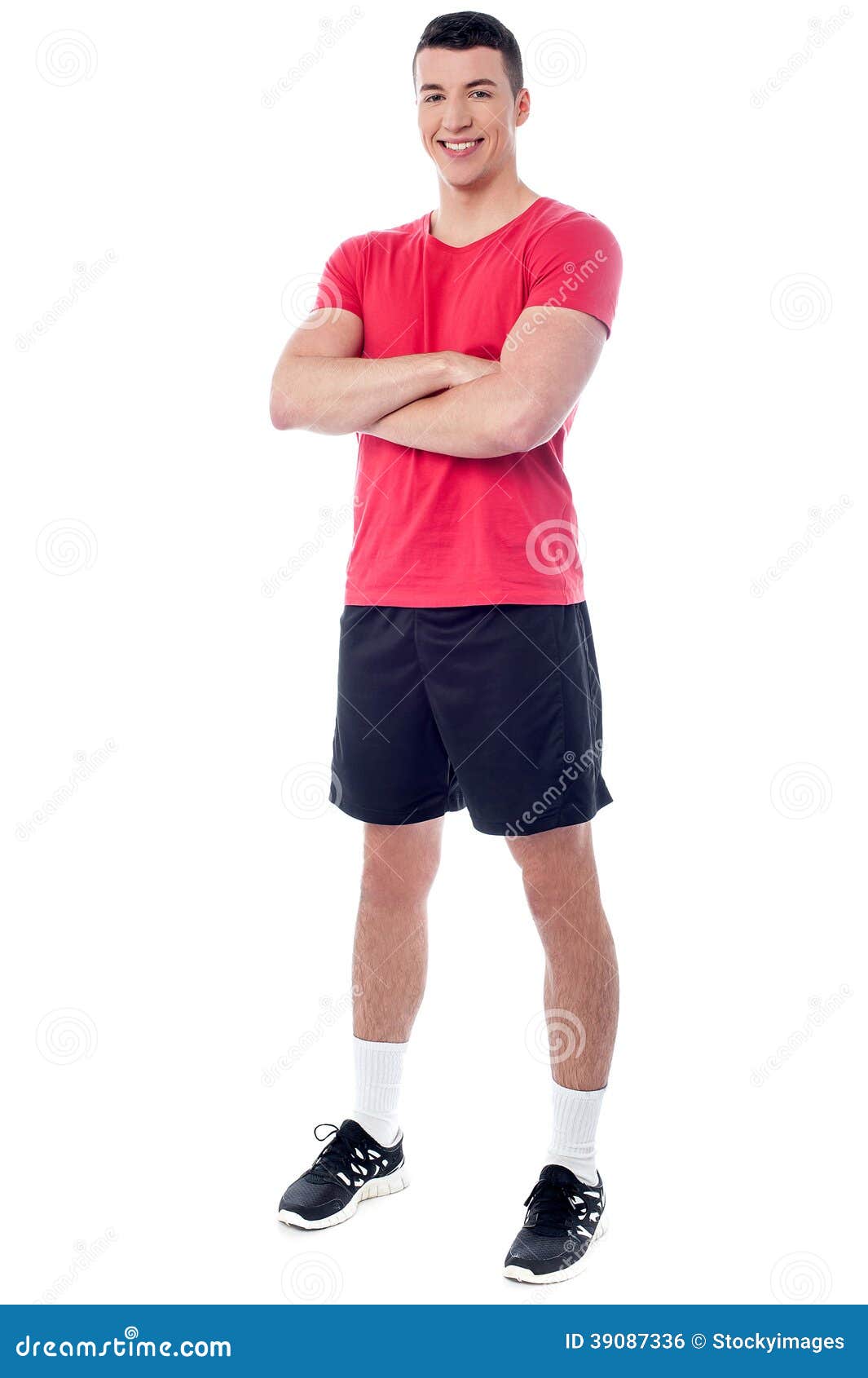 Smiling Young Fitness Trainer Stock Photo - Image of instructor, arms ...