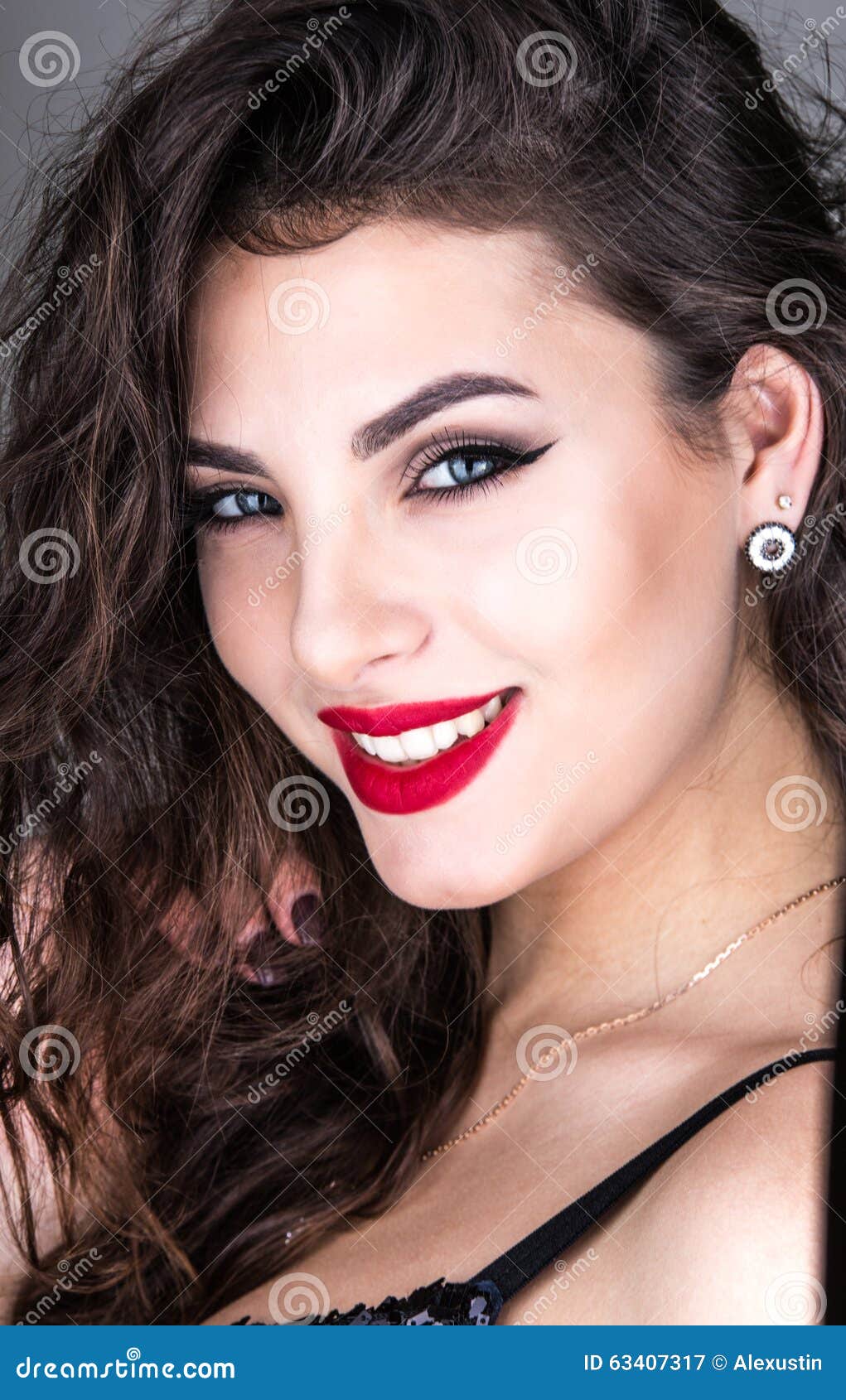 Smiling young woman stock image. Image of closeup, details - 63407317