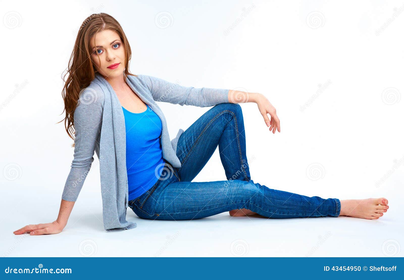 Smiling Young Woman Portrait. White Background Stock Photo - Image of ...
