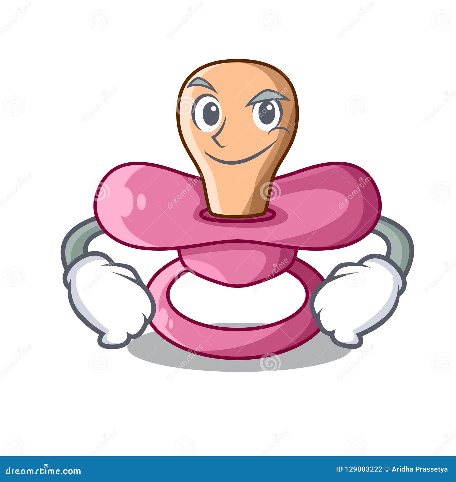 Smirking Newborn is Sucking a Pacifier Cartoon Stock Vector